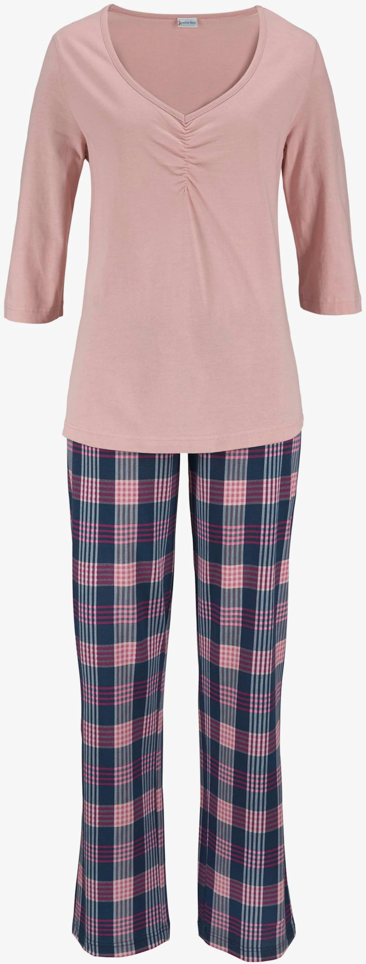 Vivance Dreams Pyjama - roze geruit, bordeaux geruit