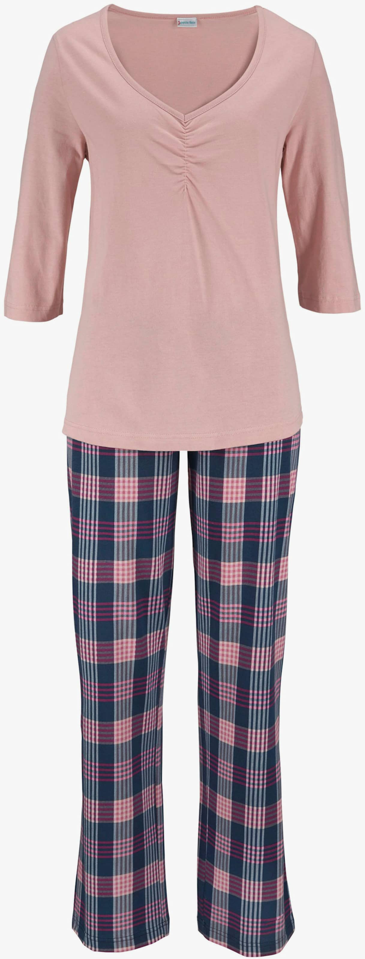 Vivance Dreams Pyjama - rosa-kariert, bordeaux-kariert