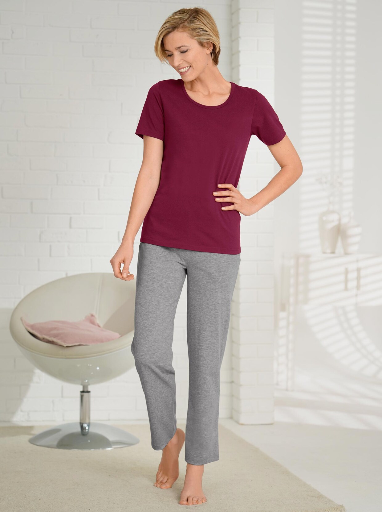 feel good Hosen - schwarz + grau-meliert