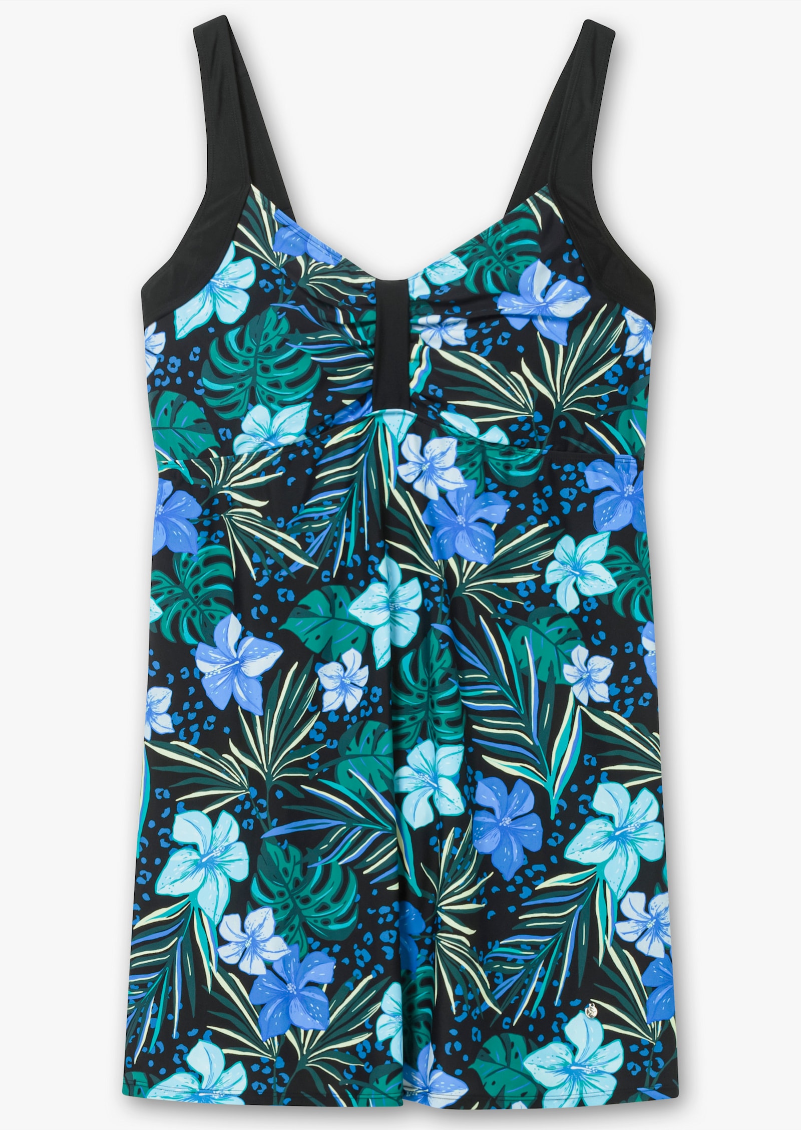 sheego Robe de bain avec effet modelant - bleu foncé imprimé