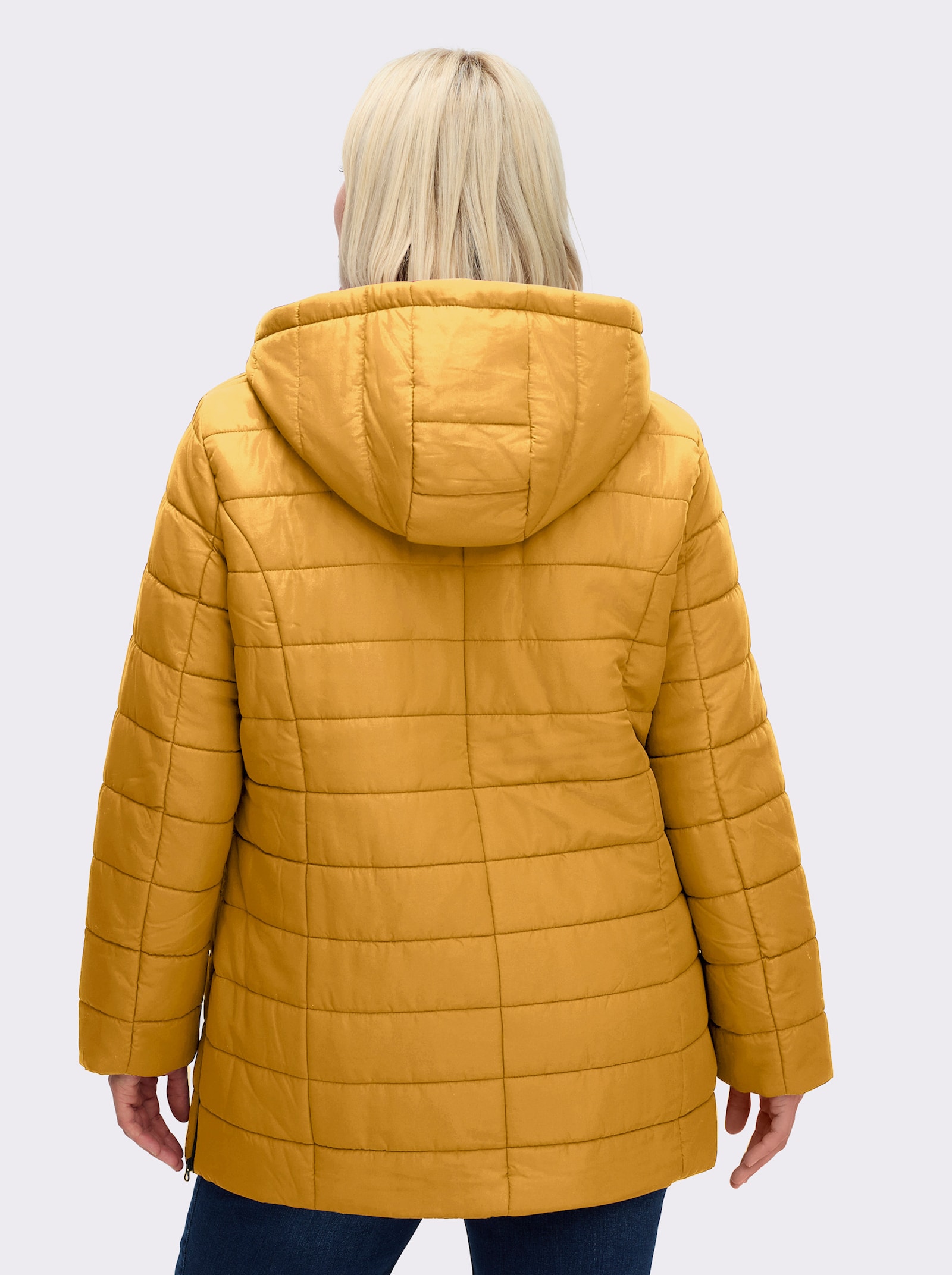 Steppjacke mit abnehmbarer Kapuze - ocker