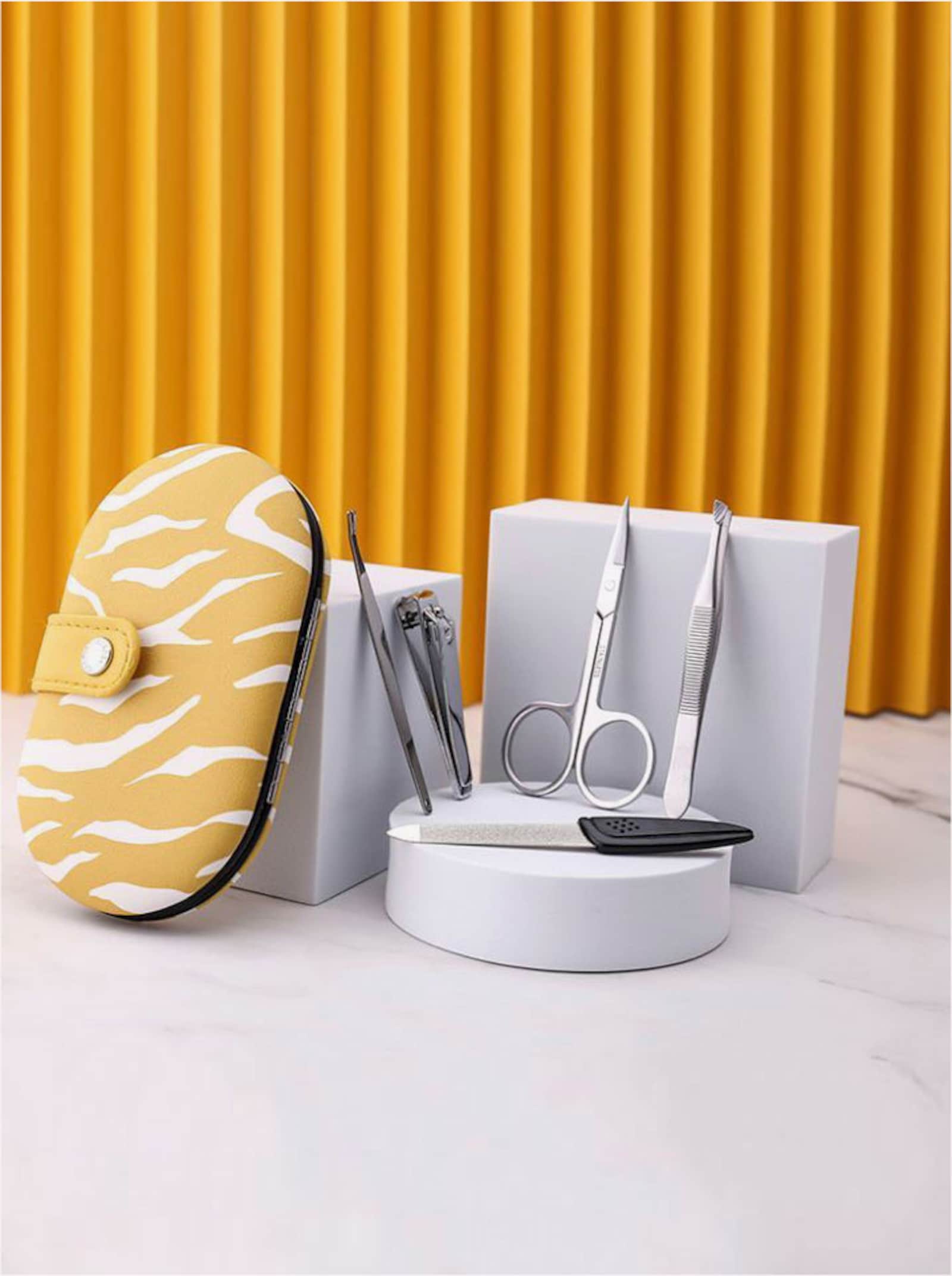 Maniküre-Set - weiß + gelb