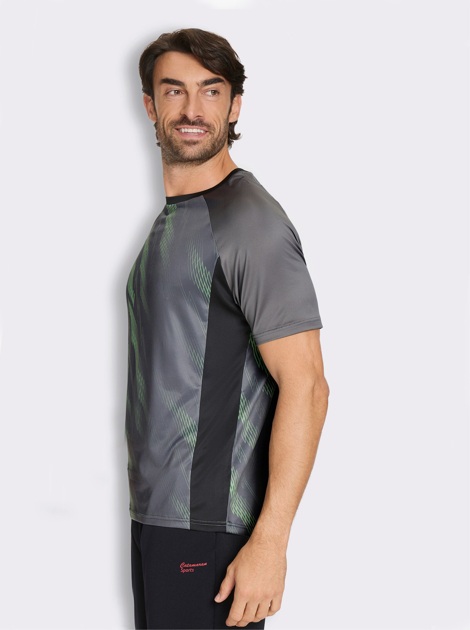 Catamaran Sports Funktionsshirt - grau-reseda-bedruckt