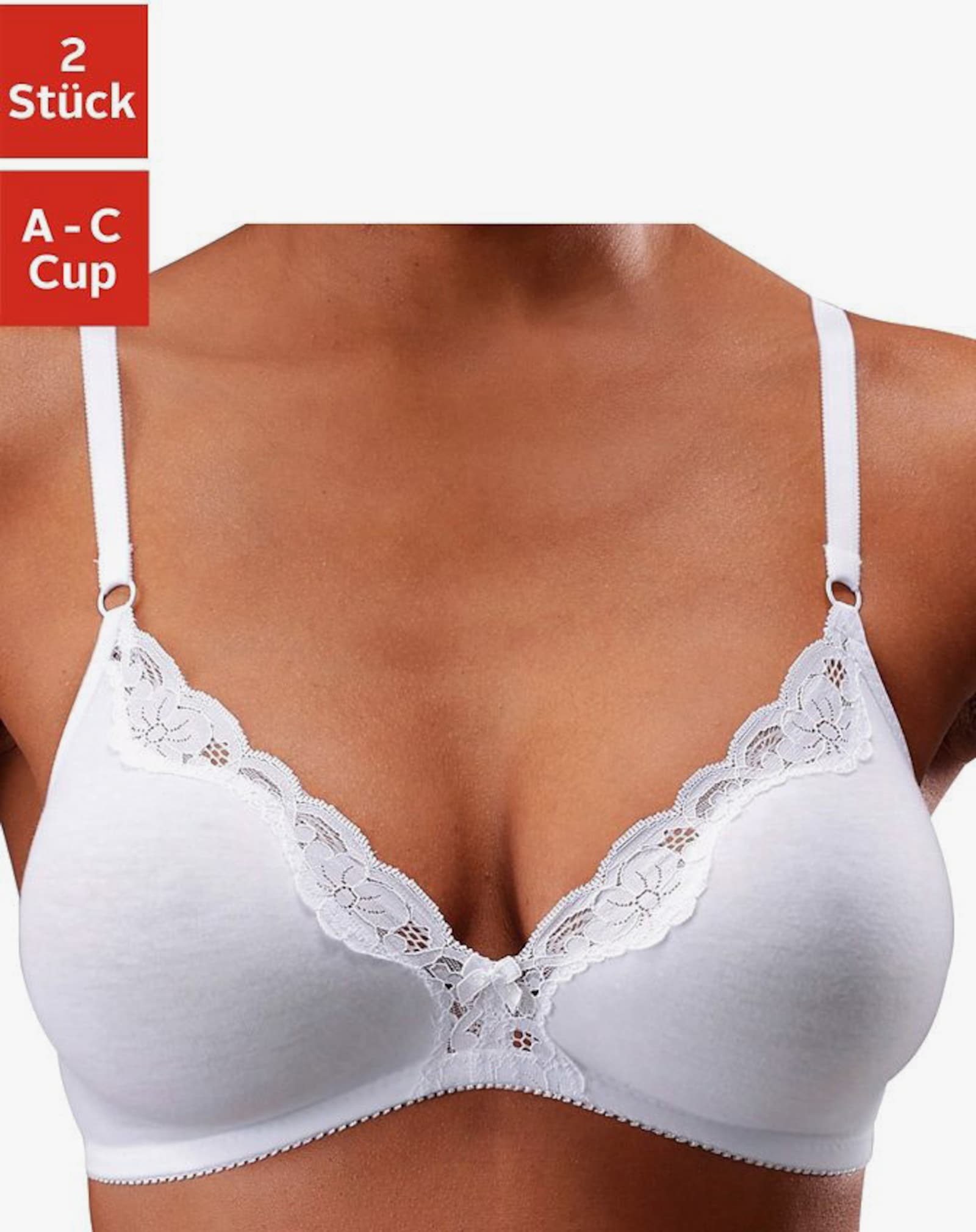 petite fleur Bralette-BH - 2x weiß