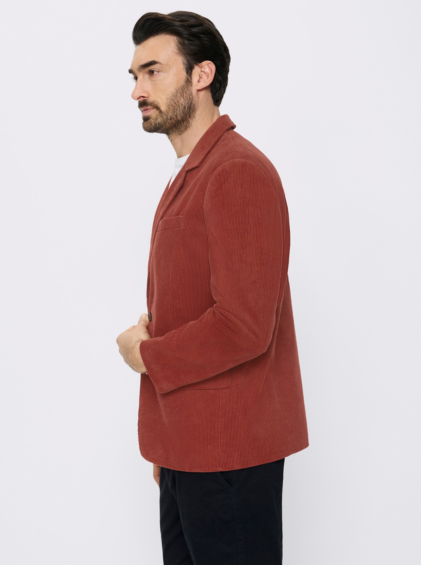 Marco Donati Sakko aus Cord, reine Baumwolle - rotbraun