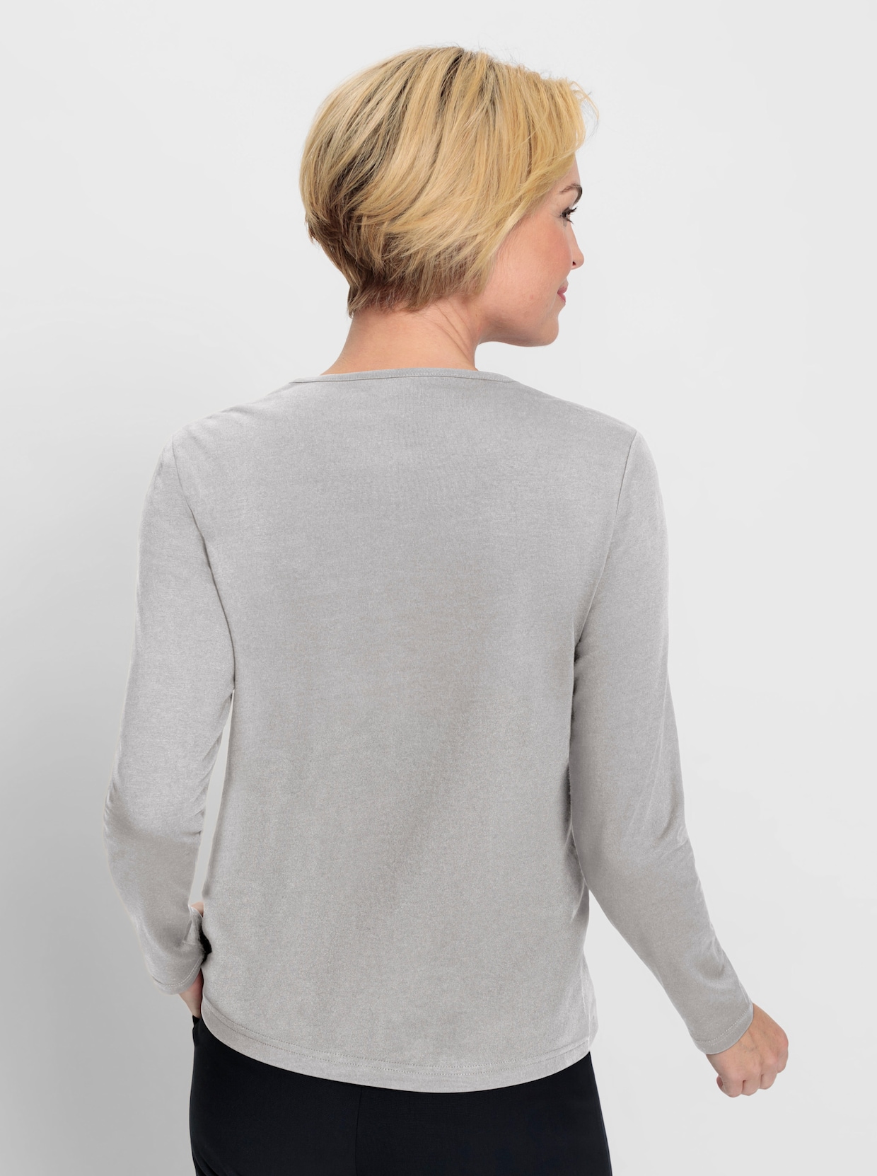 Shirt met lange mouwen - lichtgrijs