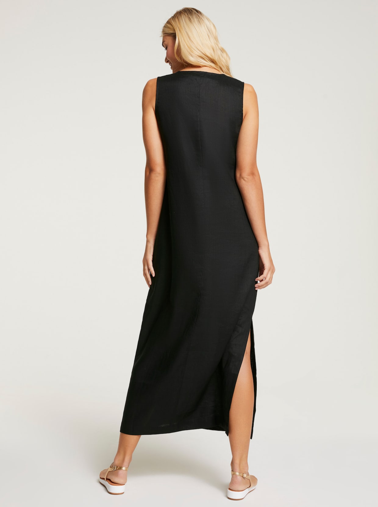 heine Robe en lin - noir