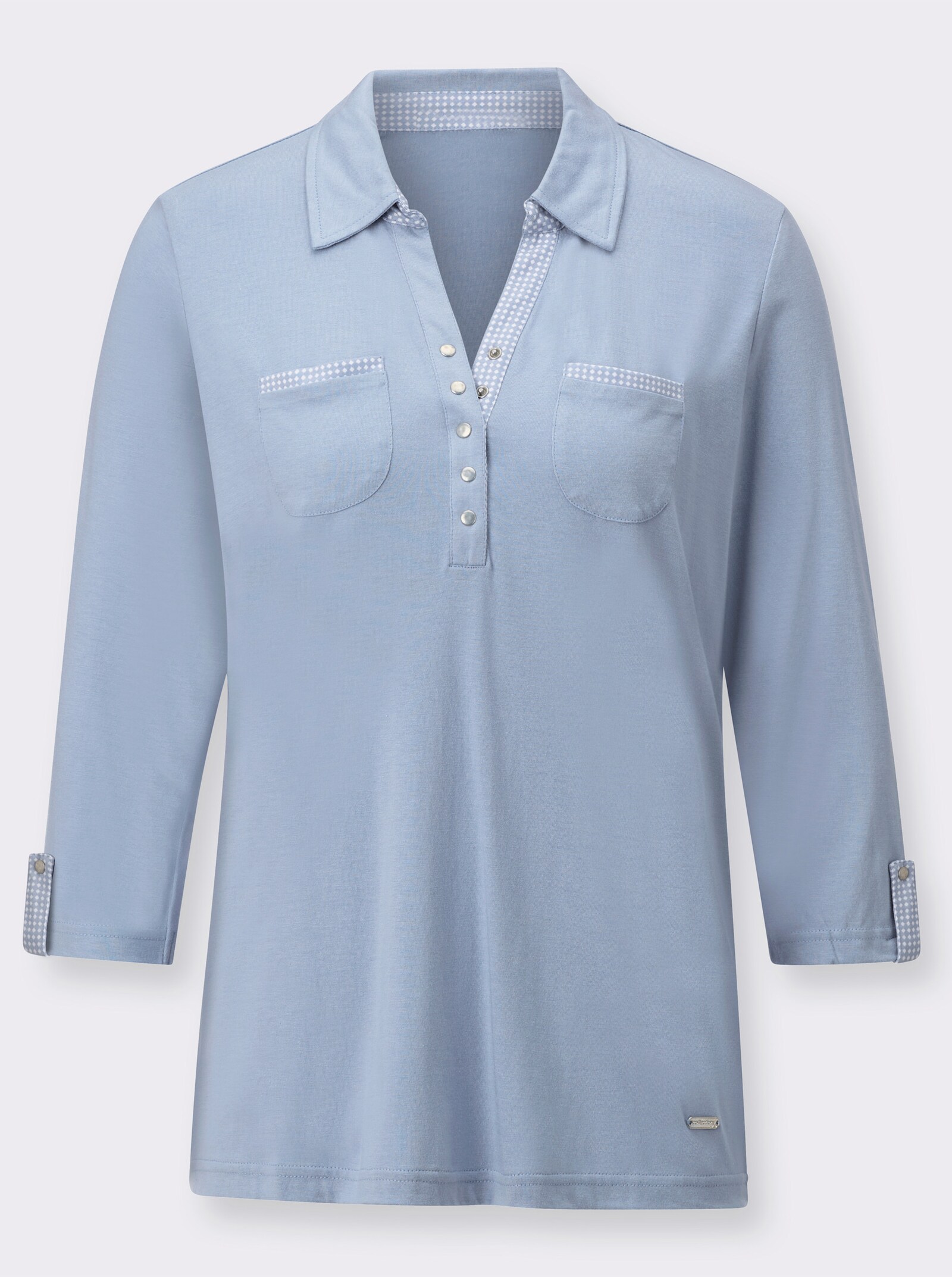 Polokošile s lištou na patentky - modrá
