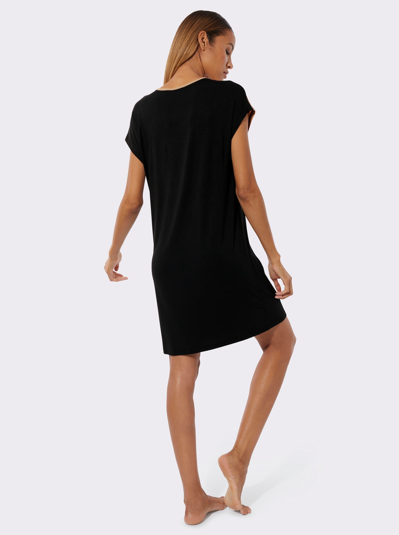 wäschepur Chemises de nuit - chamois-écru + noir-chamois