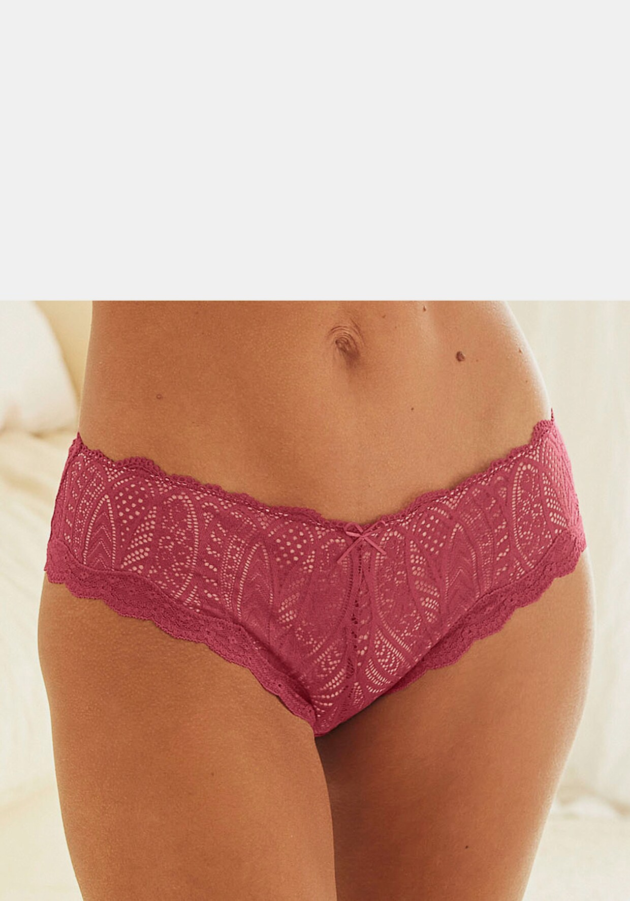 LASCANA Panty - wijnrood/poudre