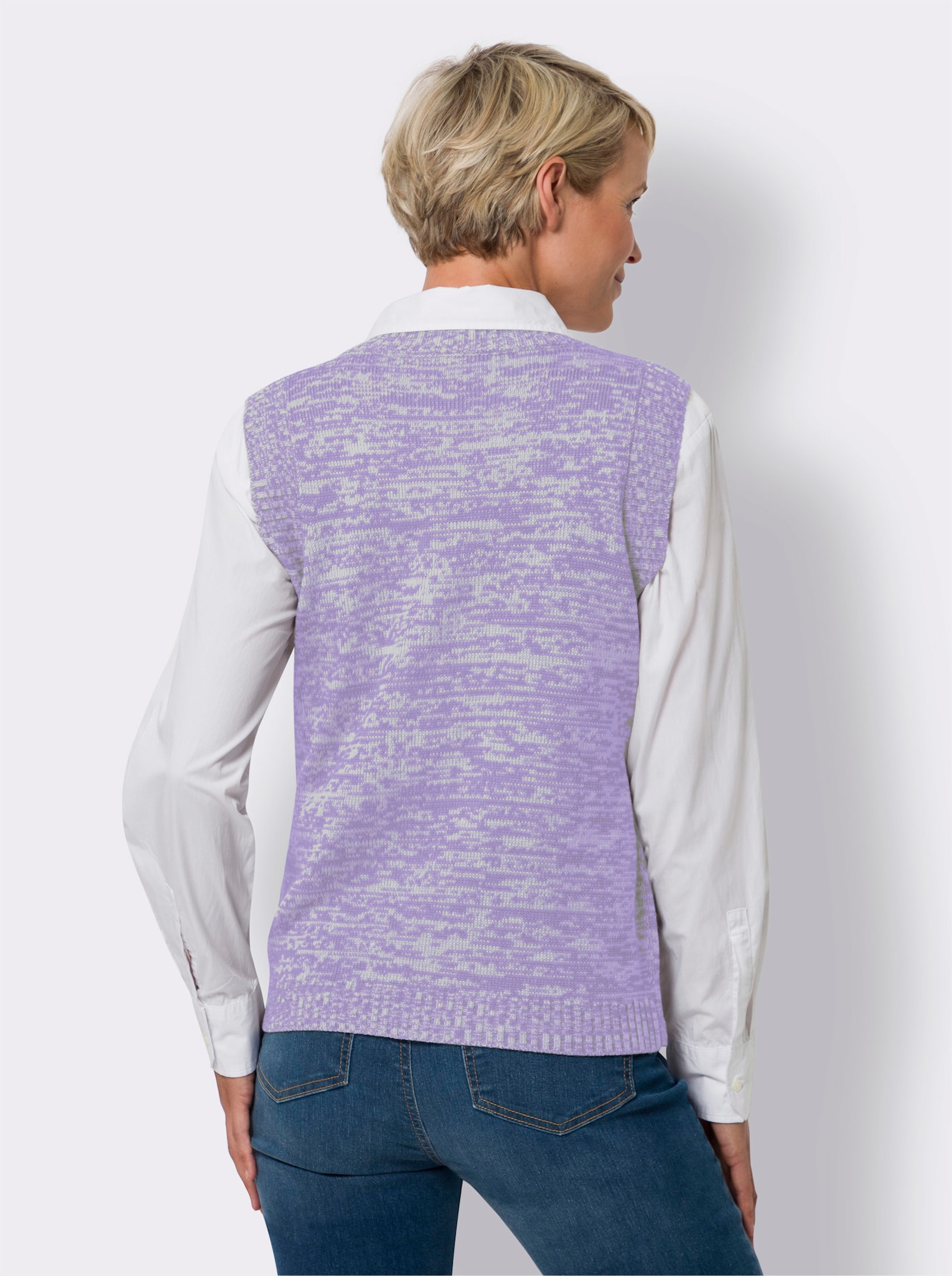 Slip-over van gemêleerd materiaal - lavendel gemêleerd