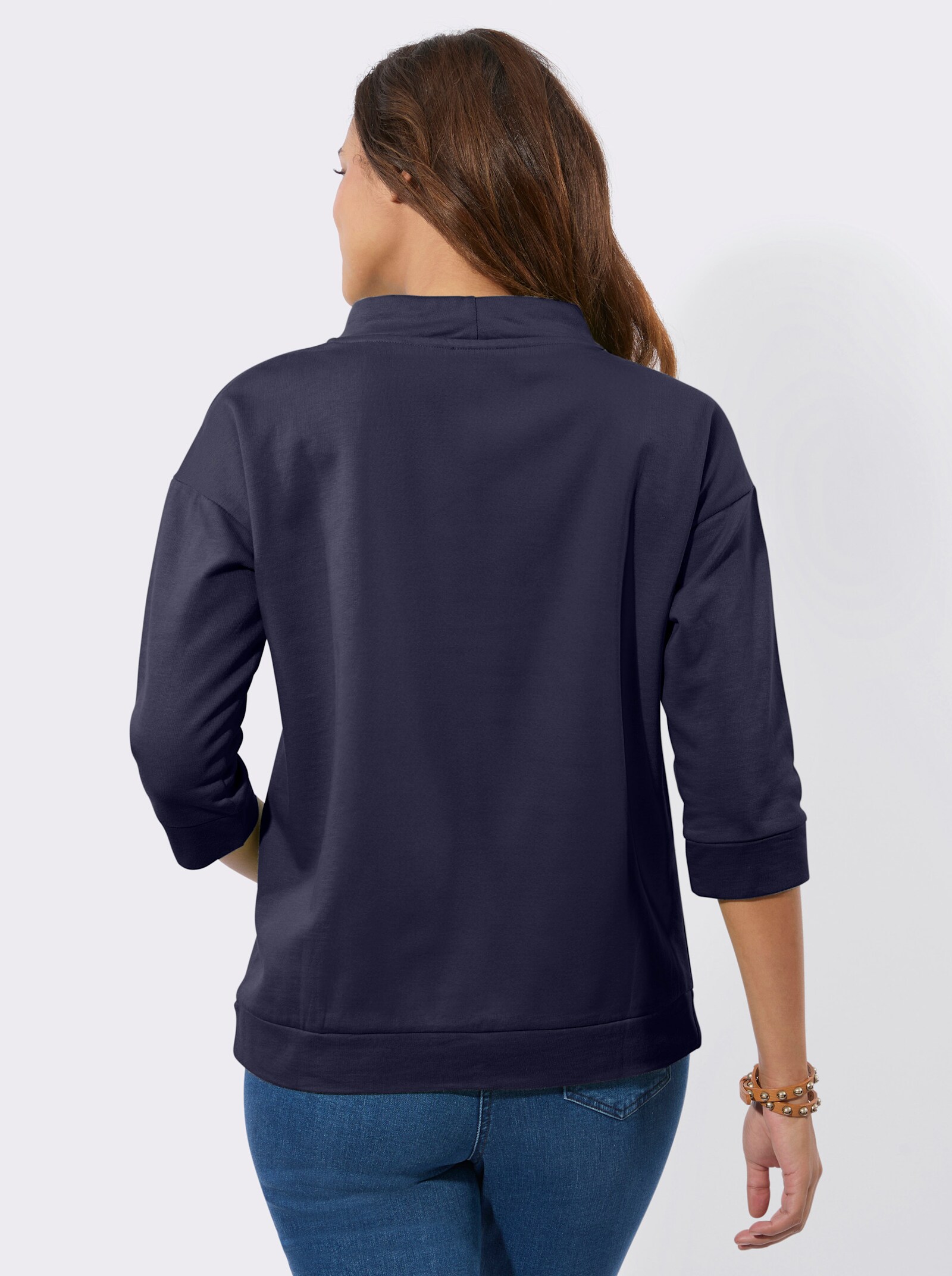 Sweatshirt mit überschnittenen Schultern - marine