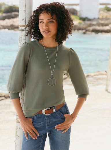 heine Sweatshirt mit 3/4-Arm - khaki