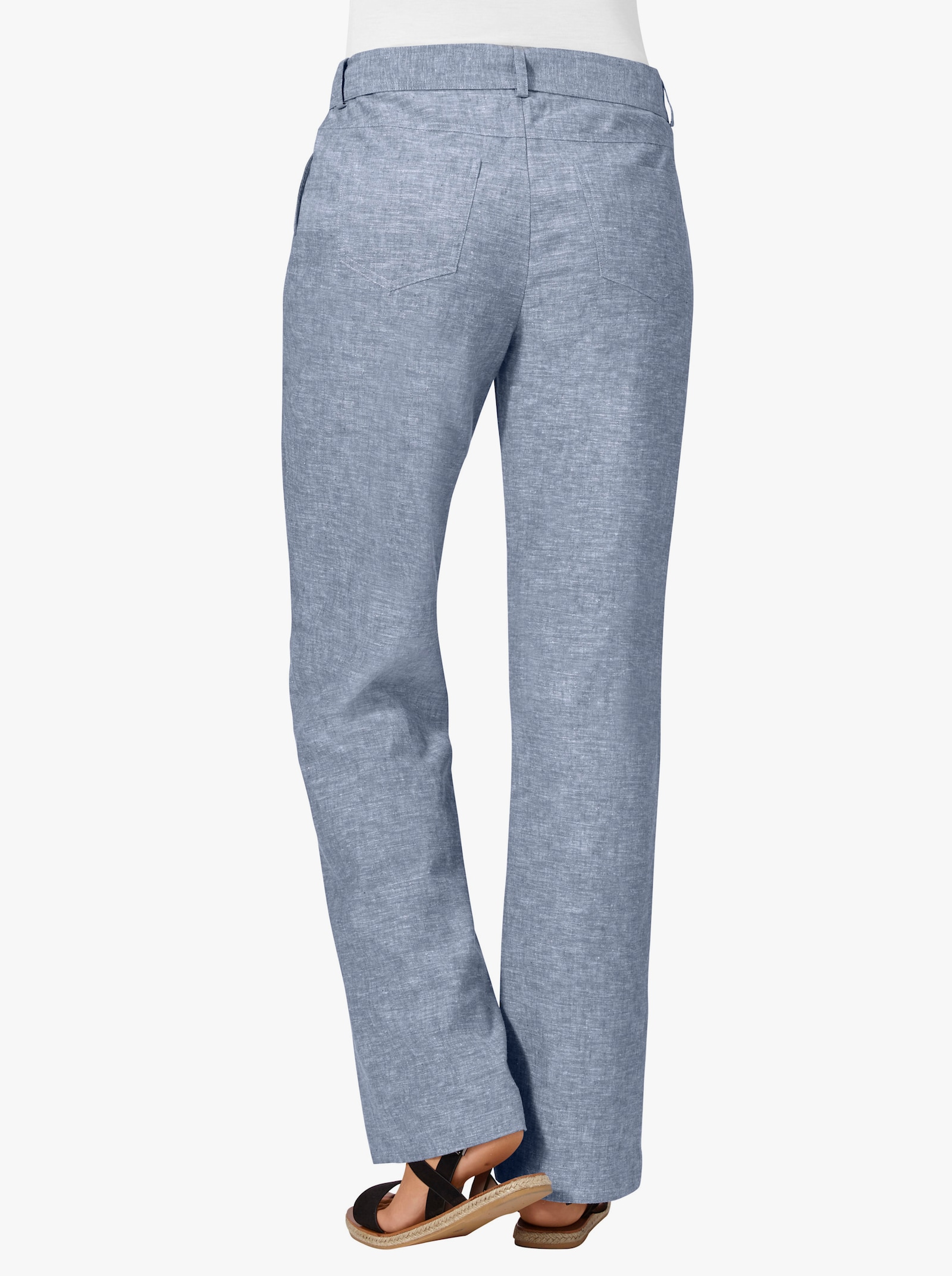 Palazzohose mit Bindegürtel - blau