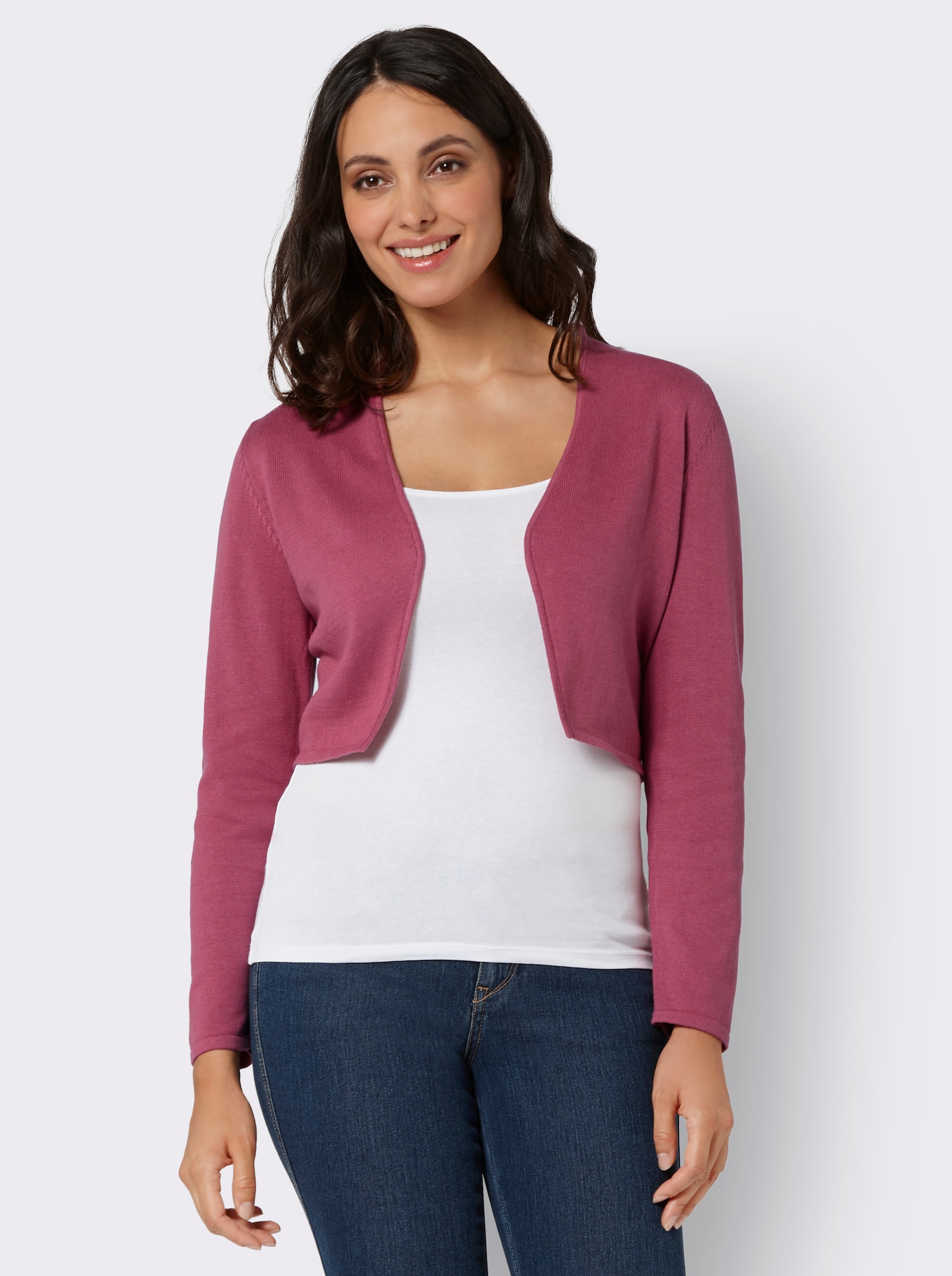 Bolero Feinstrick-Qualität, verschlusslos - beere