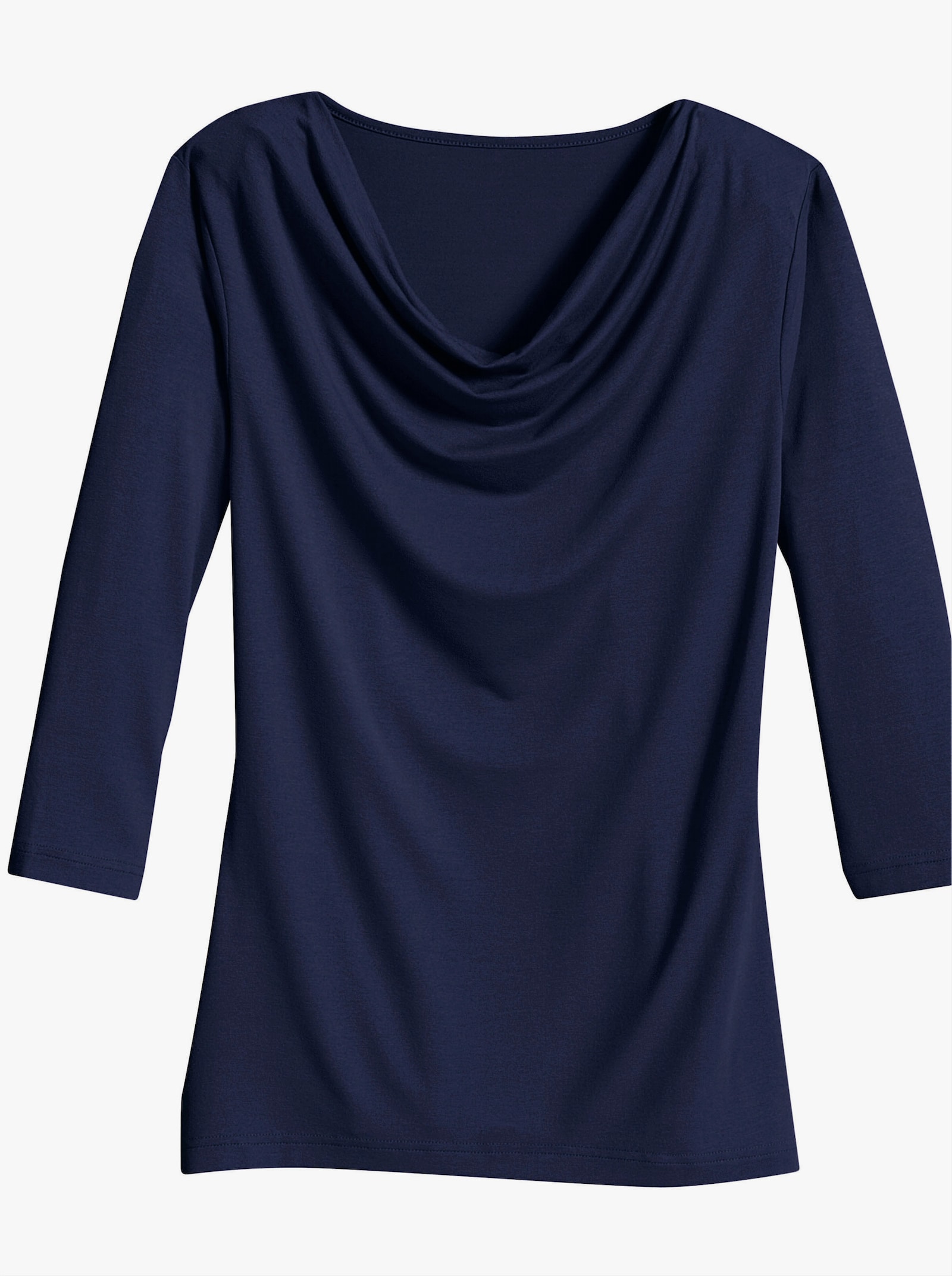 Wasserfallshirt mit 3/4-langen Ärmeln - marine