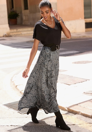 LASCANA Kurzarmshirt - schwarz