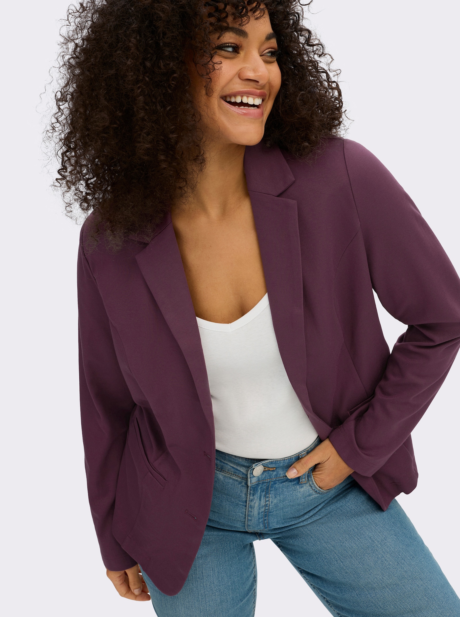 Jerseyblazer in Interlock-Qualität - burgund