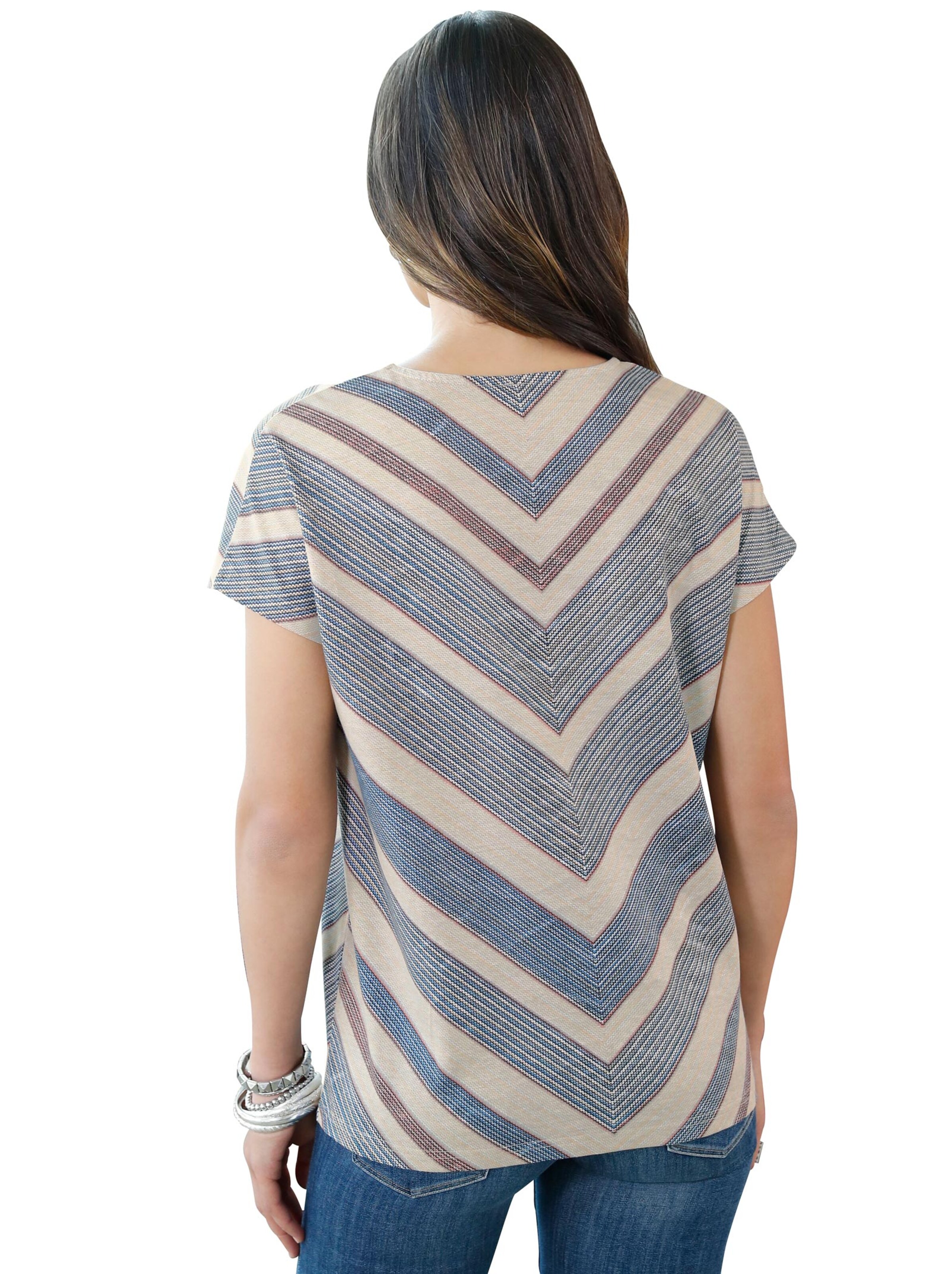 Shirt - blaugrau-puder-gemustert