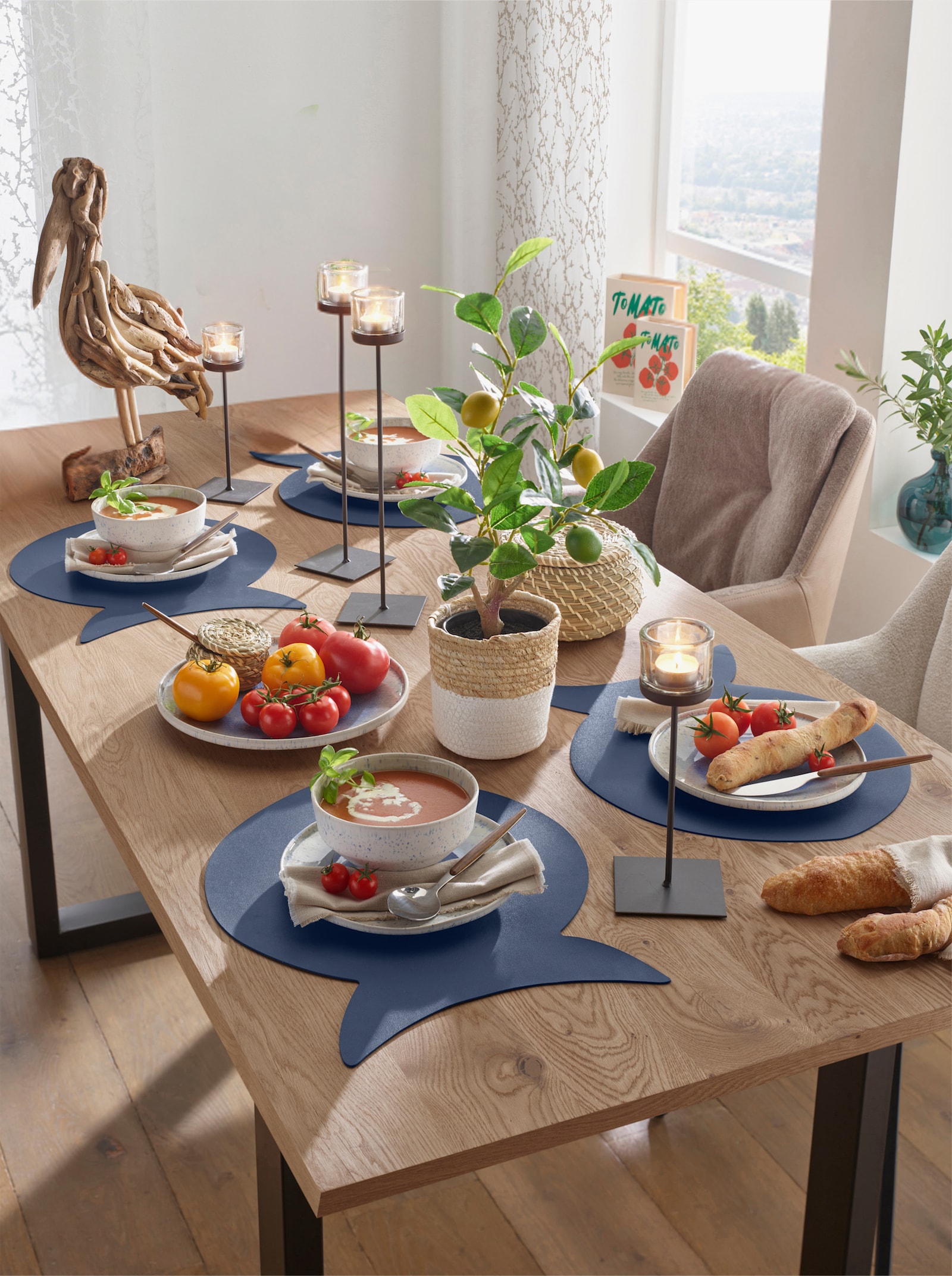 Impressionen Platz-Set - dunkelblau