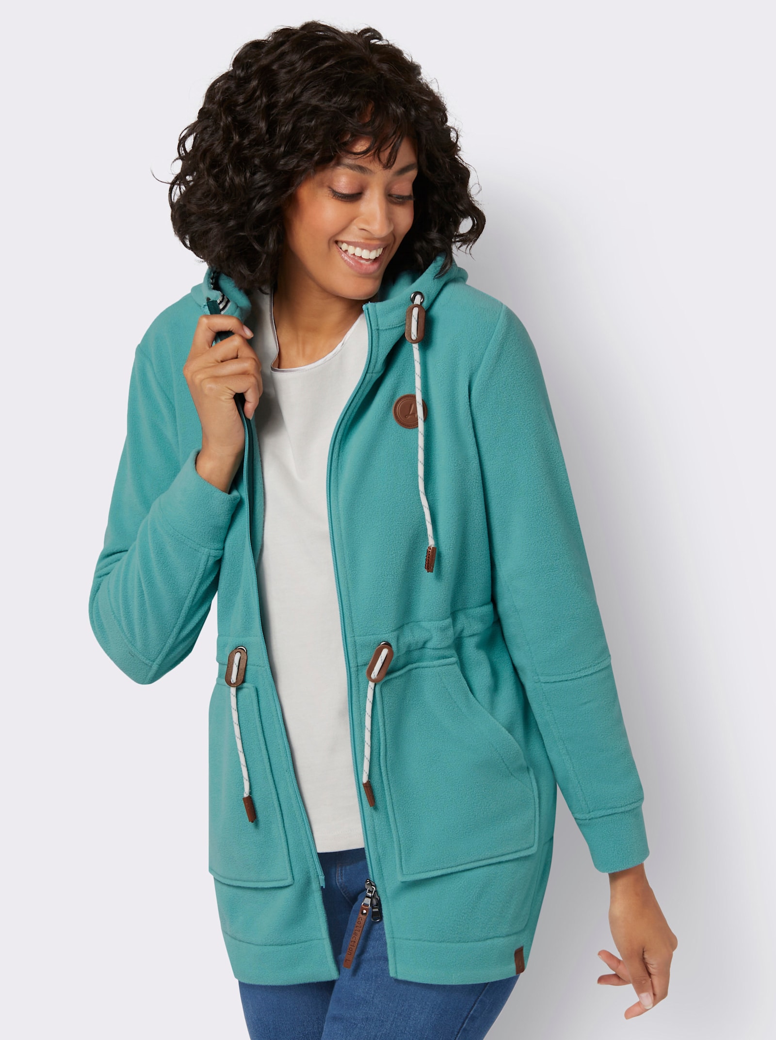 Fleecejacke mit Tunnelzug in der Taille - ozean