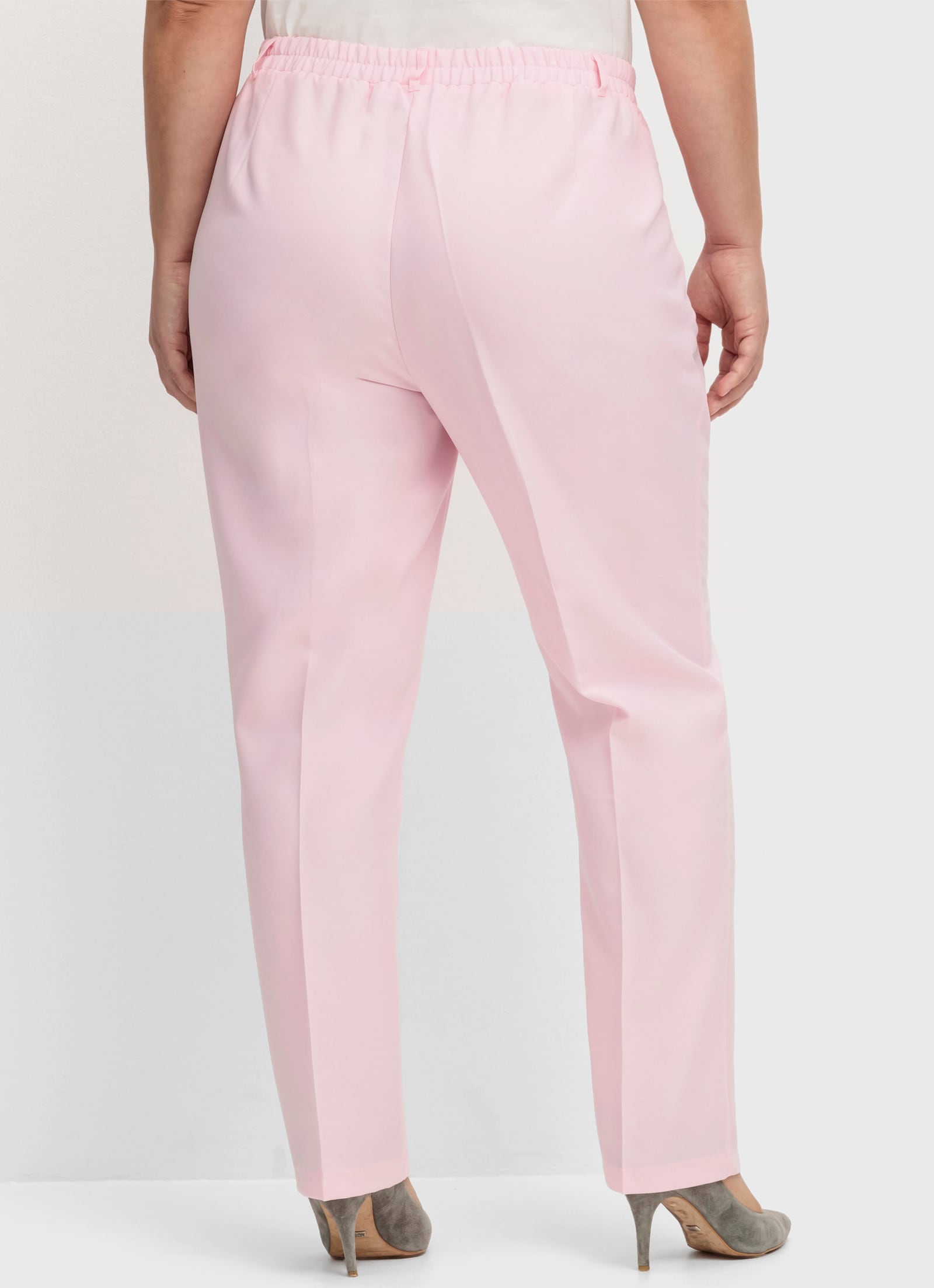 Bügelfaltenhose mit Rundum-Dehnbund - rose