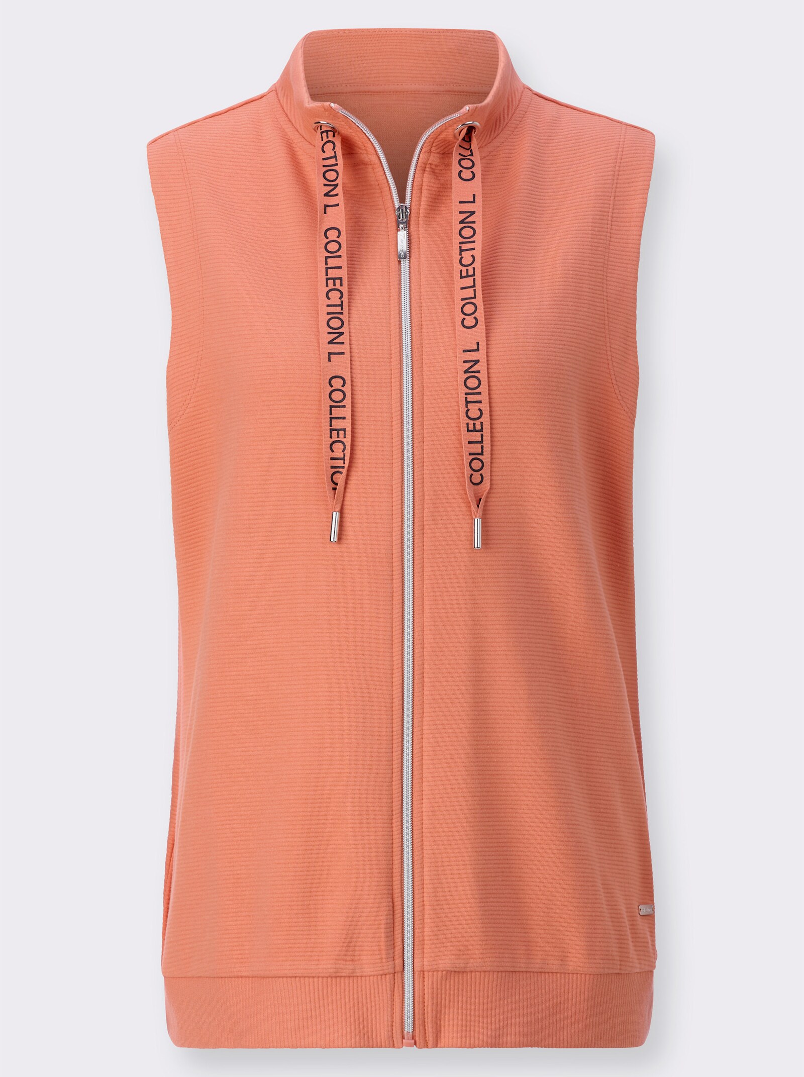 Shirtweste in Ripp-Optik - papaya