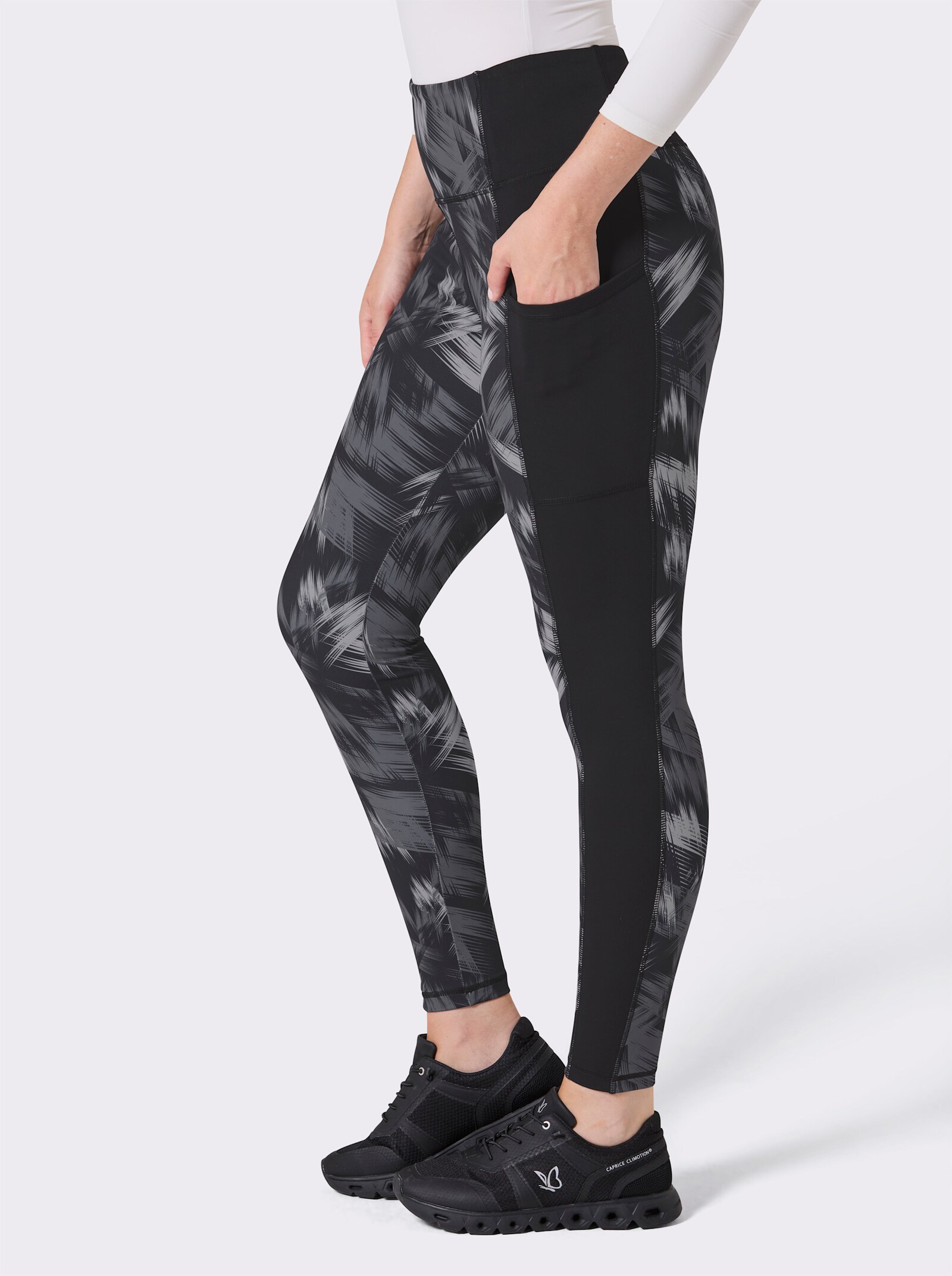 Catamaran Sports Leggings mit Tasche - schwarz-gemustert