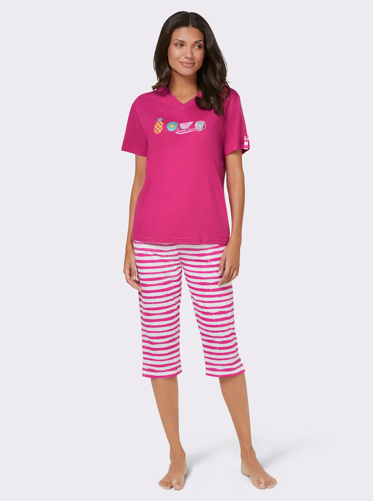 Comtessa Capri-Anzüge - fuchsia + fuchsia-geringelt