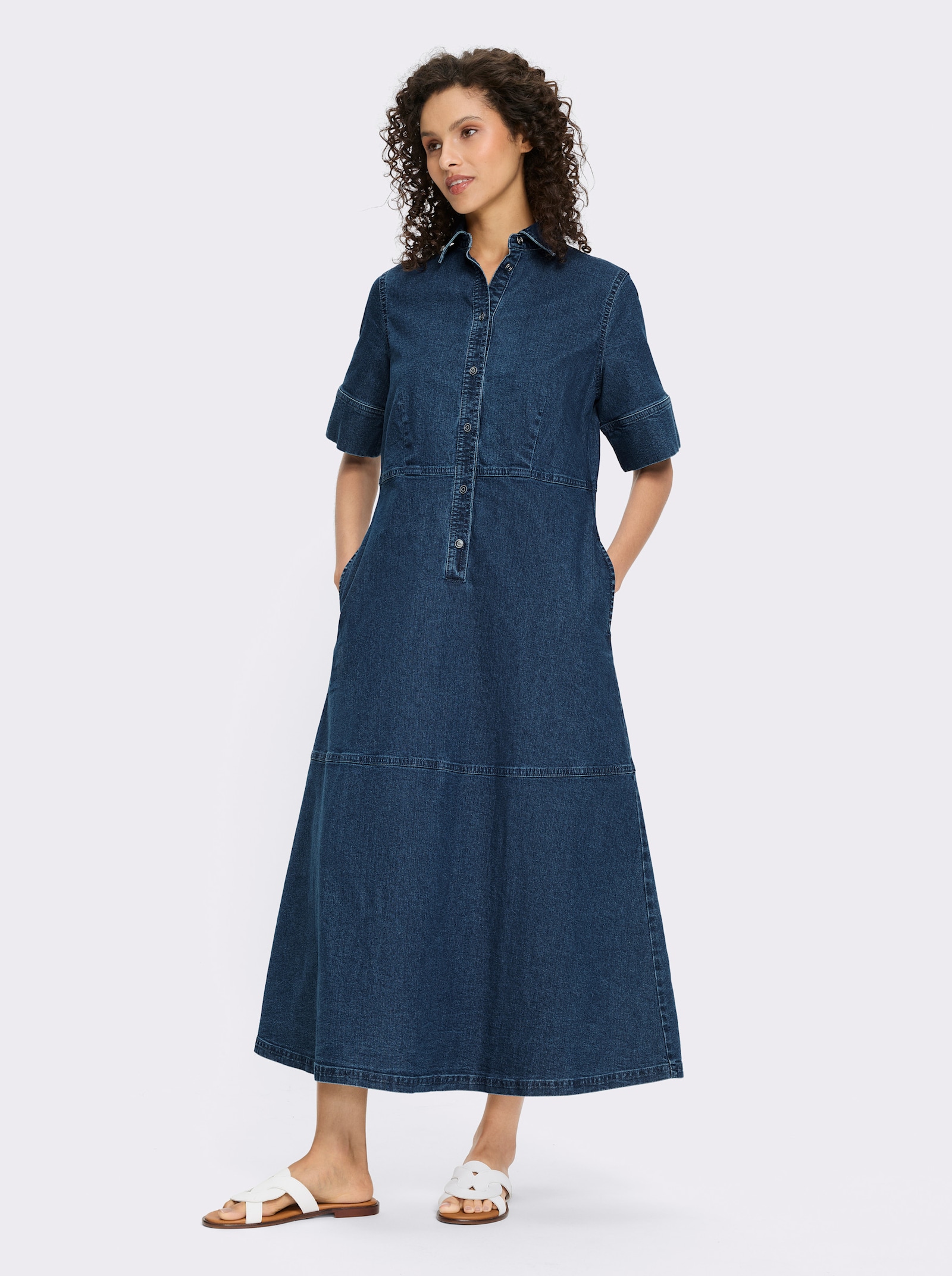 heine Jeanskleid mit Knopfleiste - blue-stone-washed