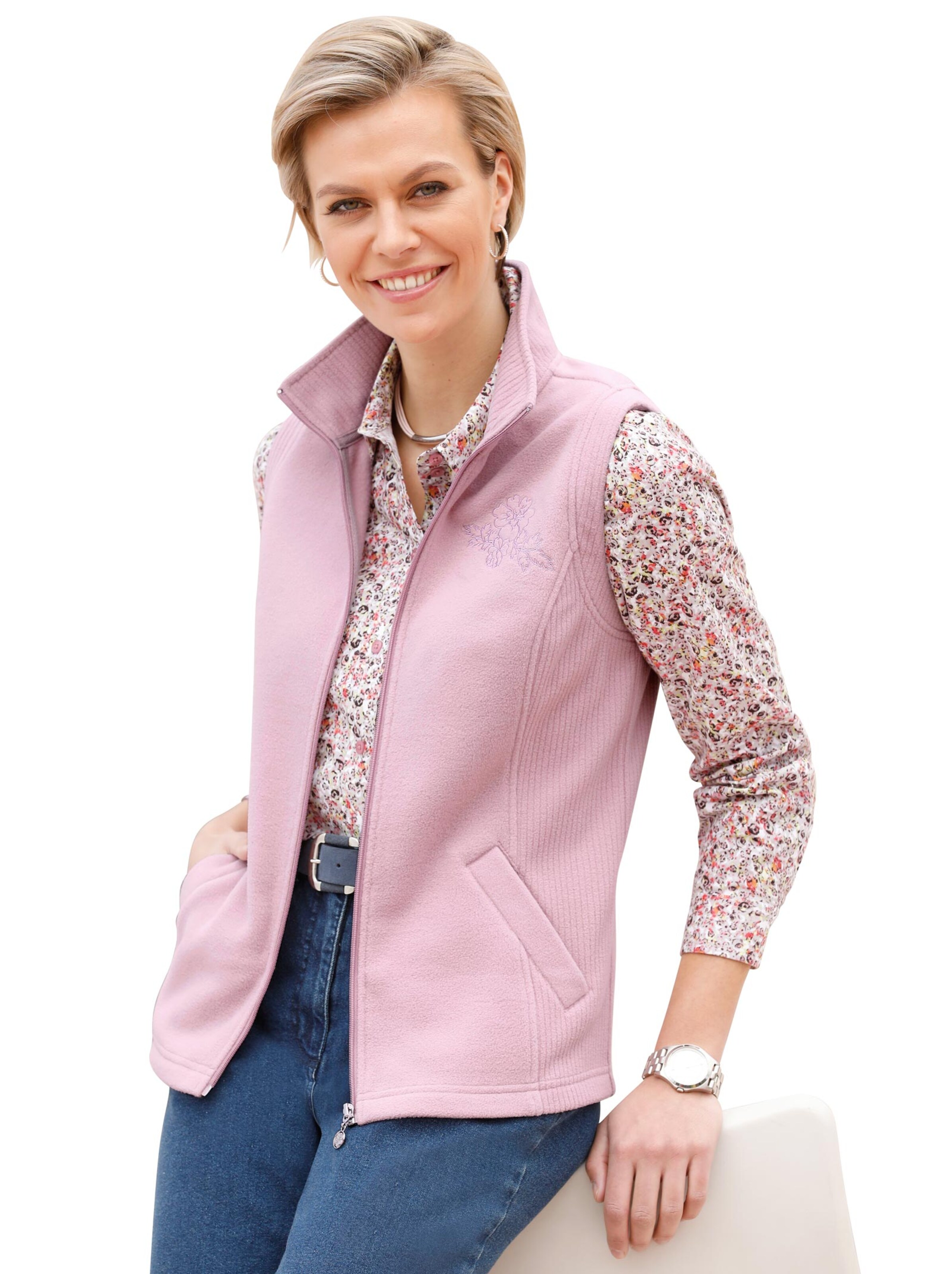 Fleece-Weste - rosé