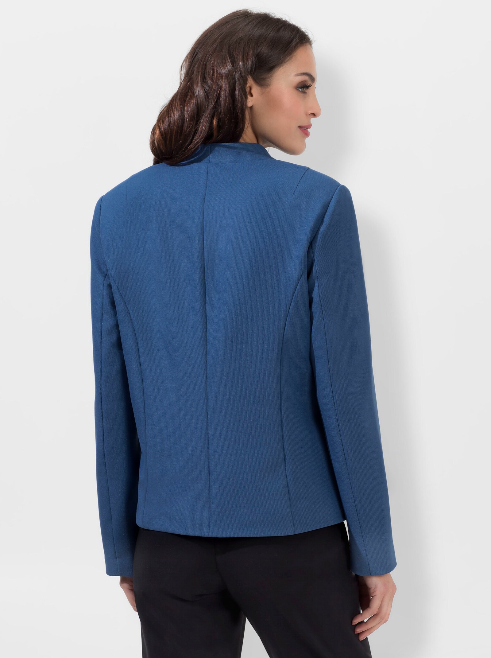 Jerseyblazer in kürzerer Form - jeansblau
