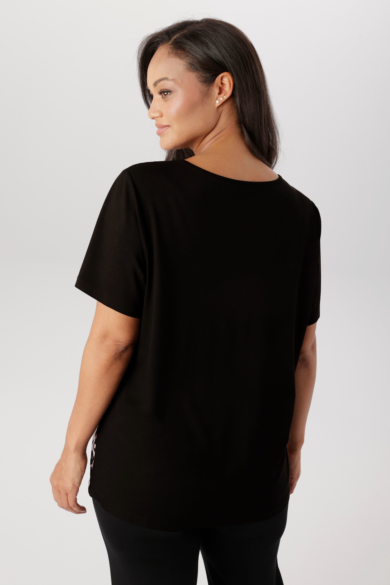 Aniston PLUS T-Shirt - schwarz-beige-weiß
