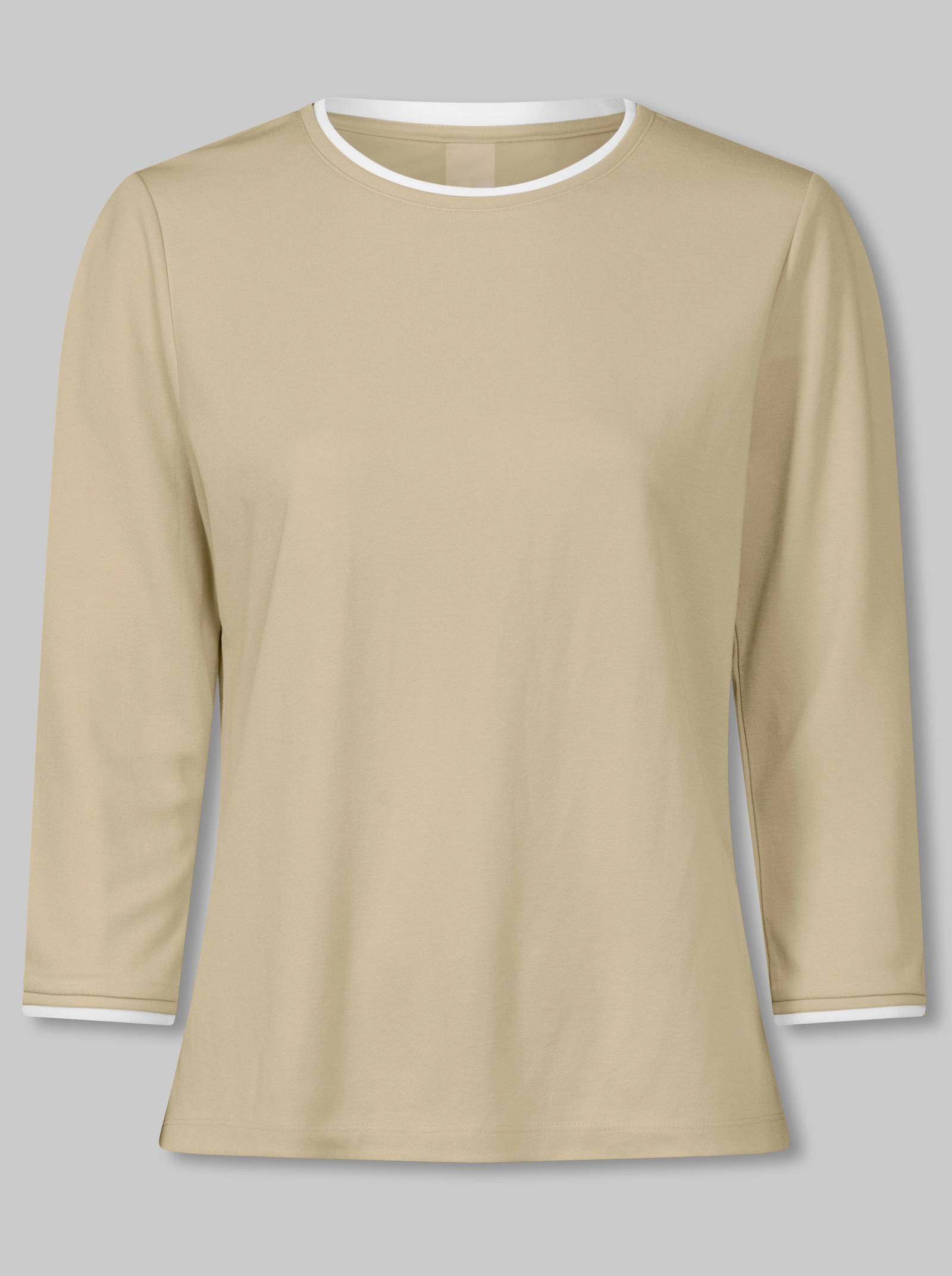 heine Langarmshirt mit Kontrast-Details - sand
