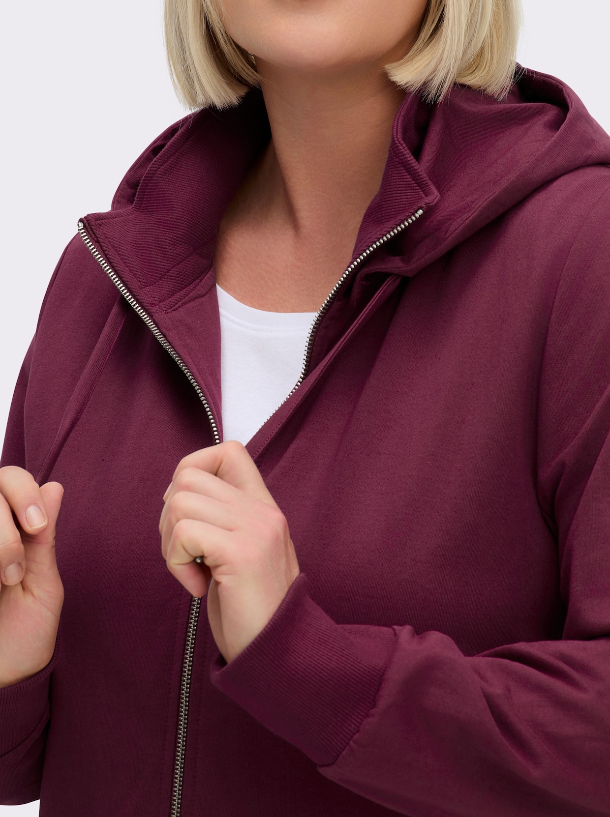 sheego Sweatjacke - bordeaux