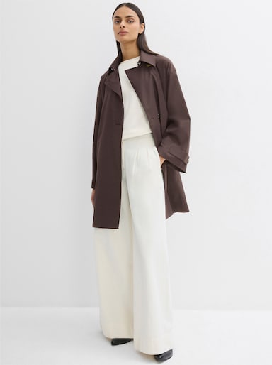 Longjacke mit überlappender Knopfleiste - schoko