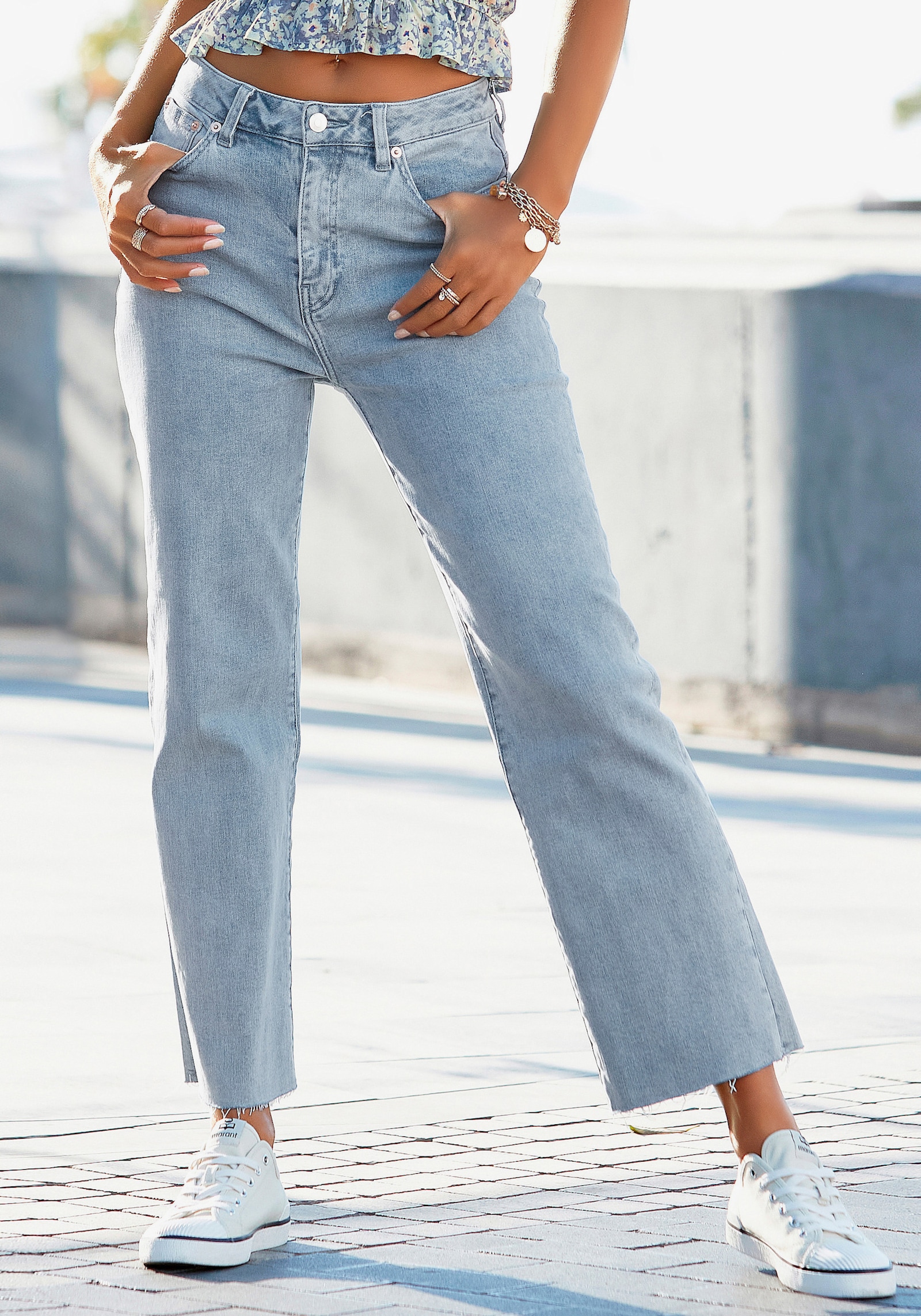 Buffalo Weite Jeans - light-blue-washed