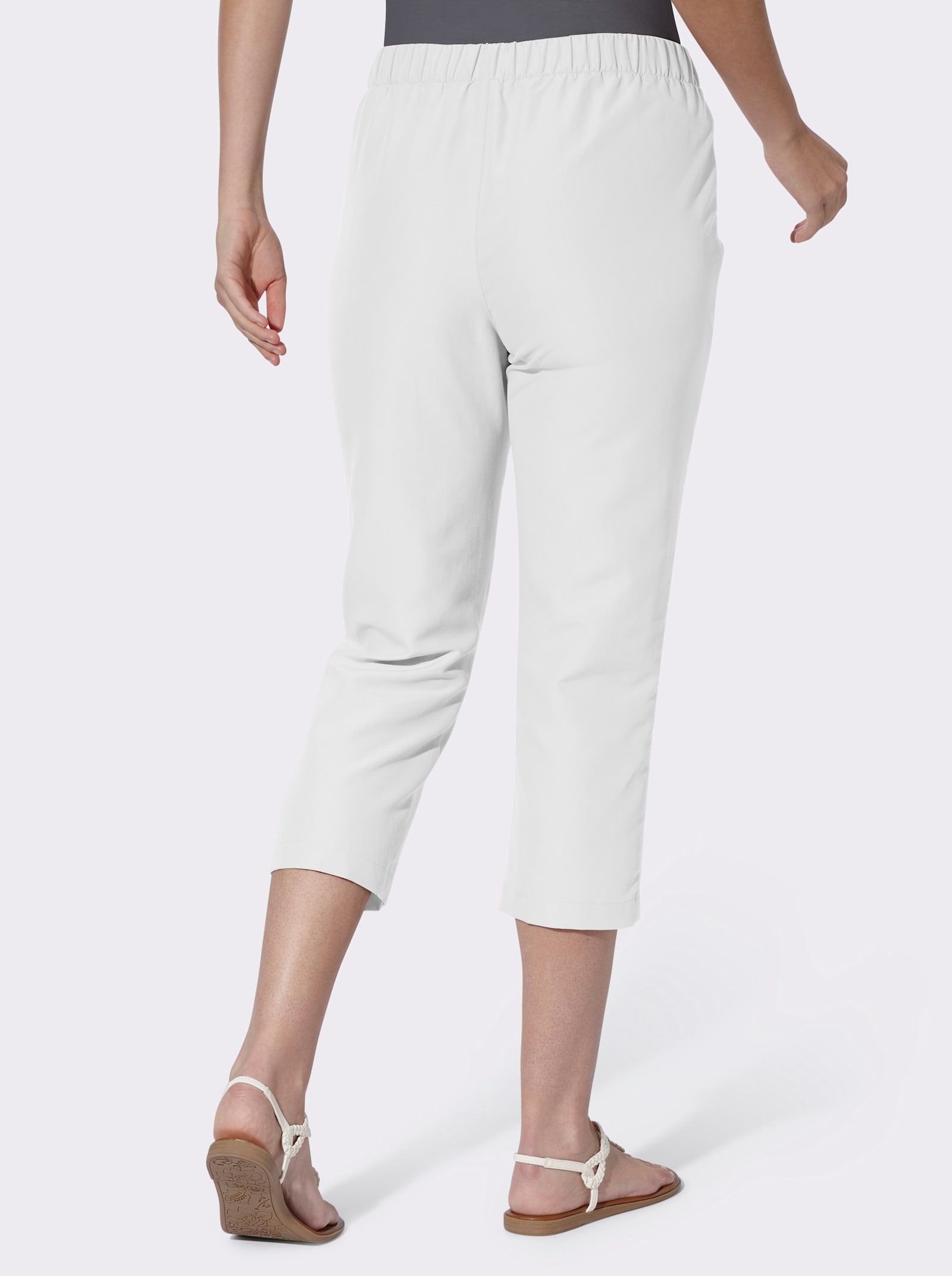 3/4-broek van microgaren, borduursel - wit