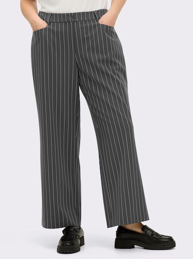 sheego Hose - graphit-hellgrau-gestreift