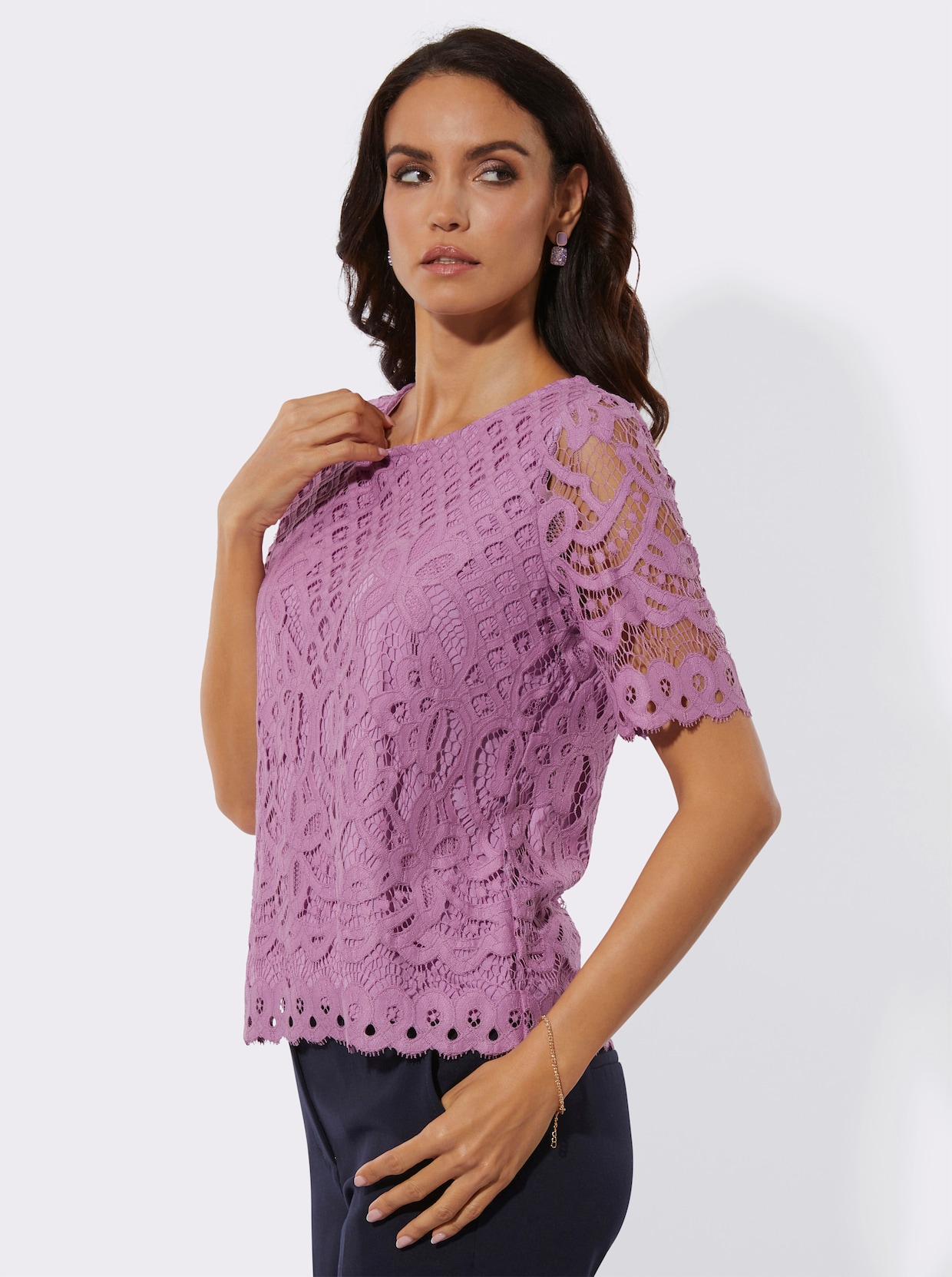 Spitzenshirt - orchidee