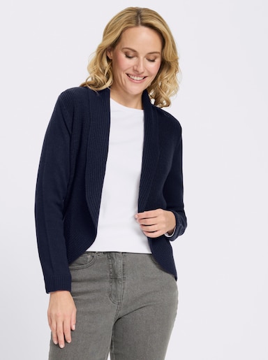 Strickjacke mit Schalkragen - marine