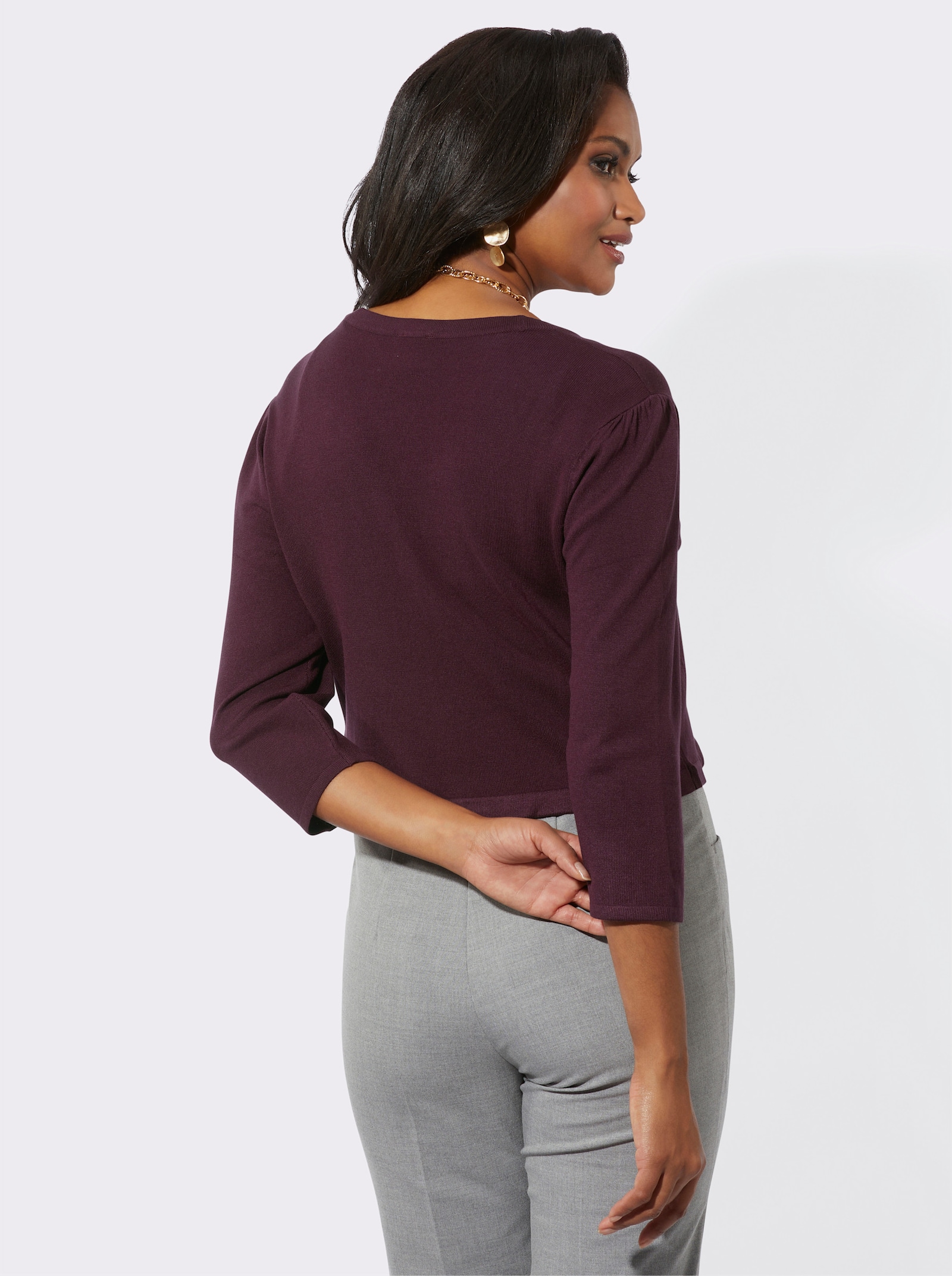 Bolero in Feinstrick-Qualität - burgund