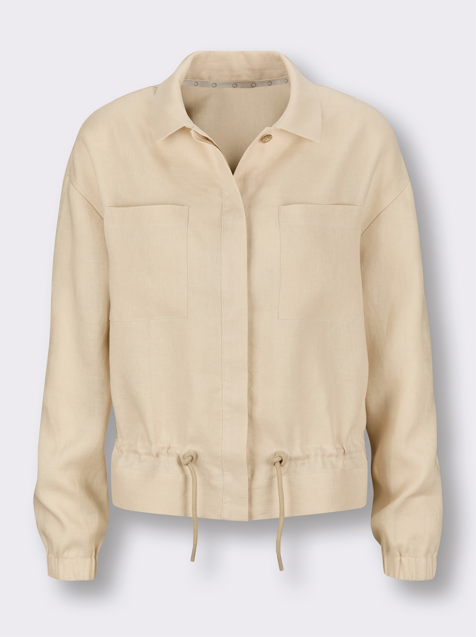 CREATION L PREMIUM Blusenjacke mit Leinen - sand-meliert