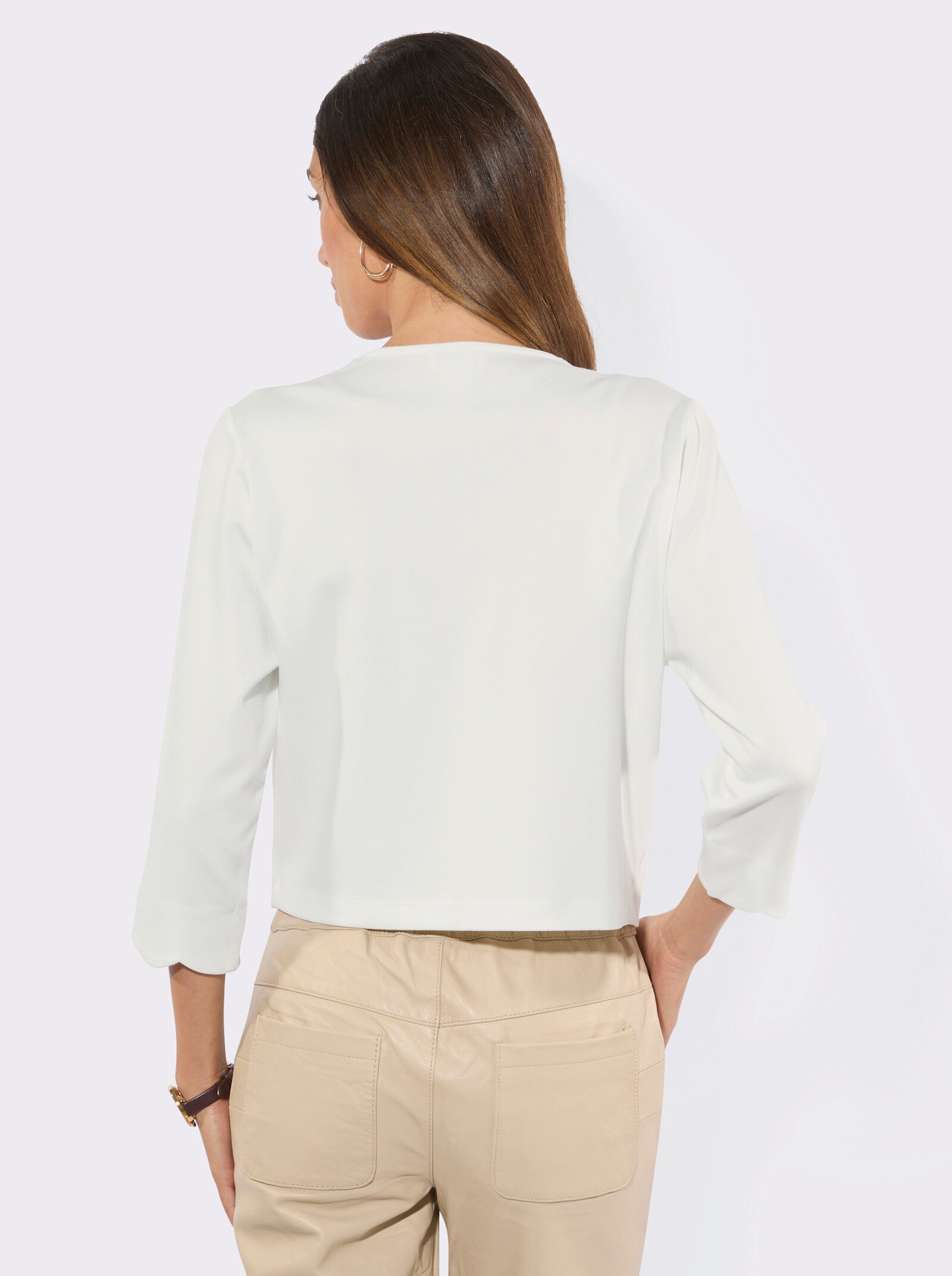 Shirtjacke in offener Form - ecru