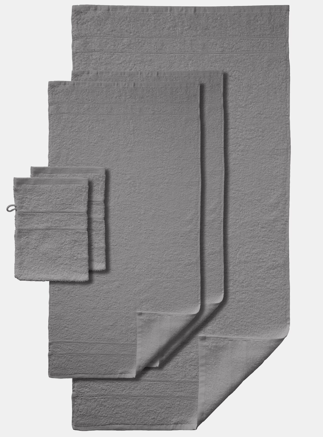 wäschepur 5-tlg. Frottier-Sparset - steingrau