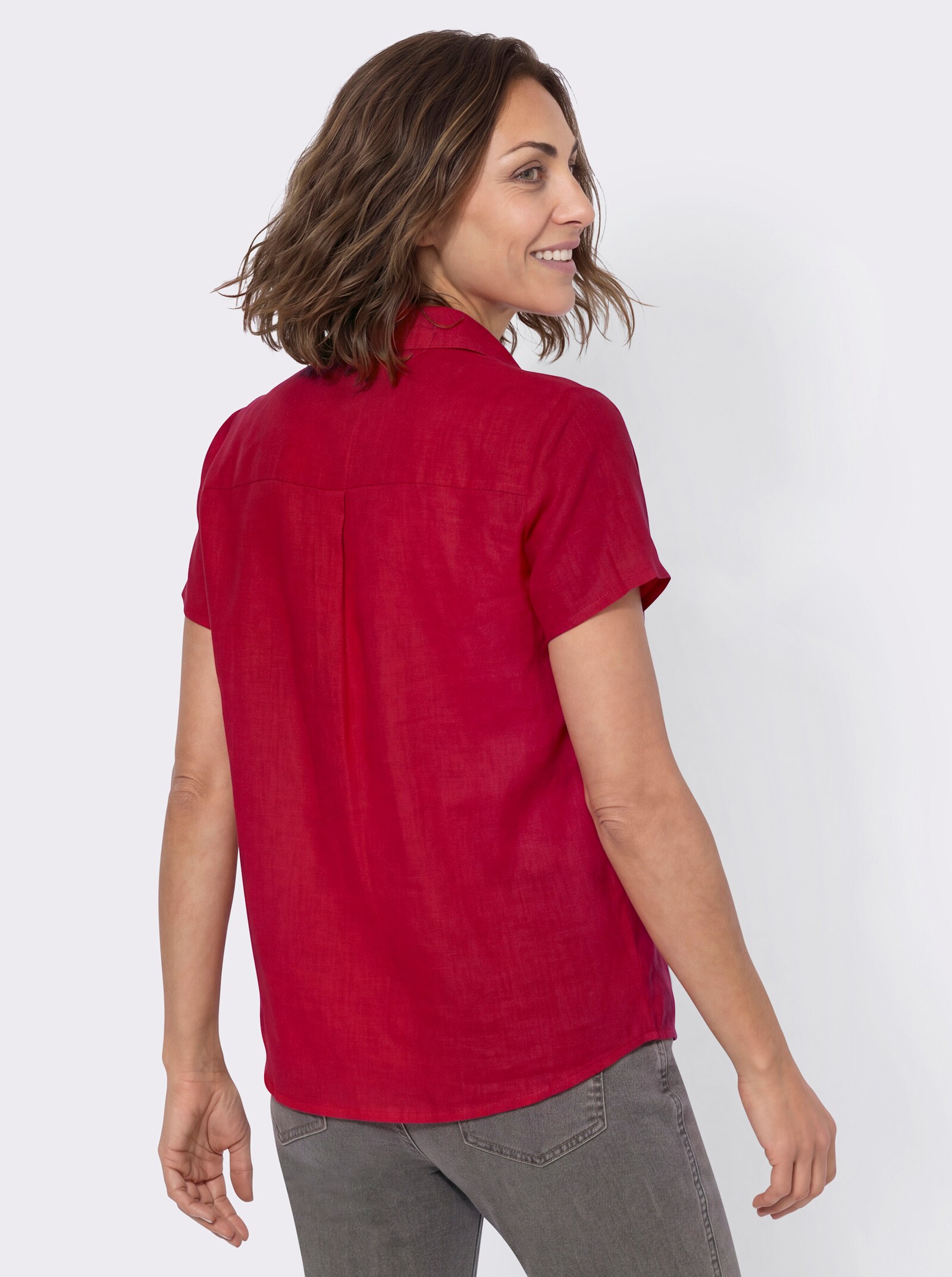Hemdbluse mit Knopfleiste - rot
