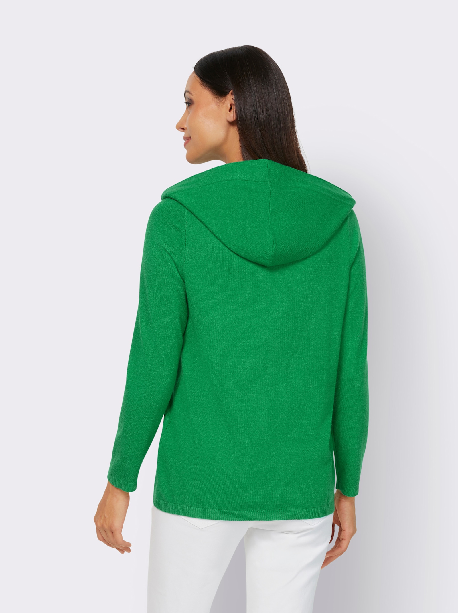 heine Pullover met capuchon en opschrift - grasgroen