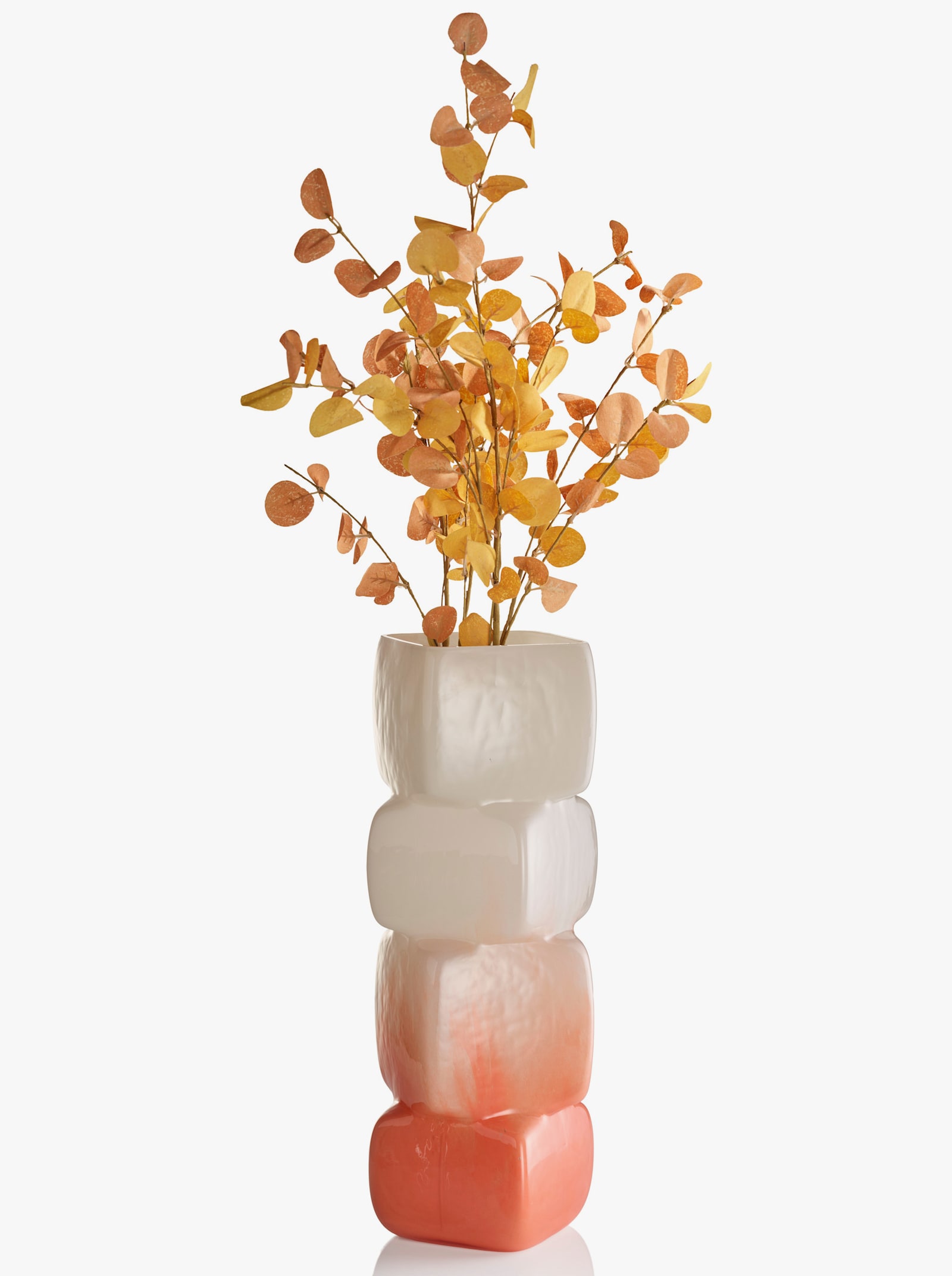 Impressionen Vase - weiß-orange