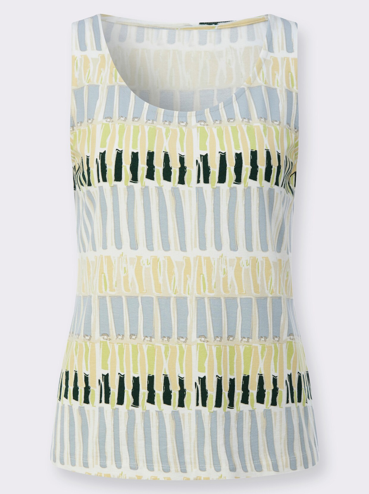 Shirttop mit Druckmuster rundum - ecru-moos-bedruckt