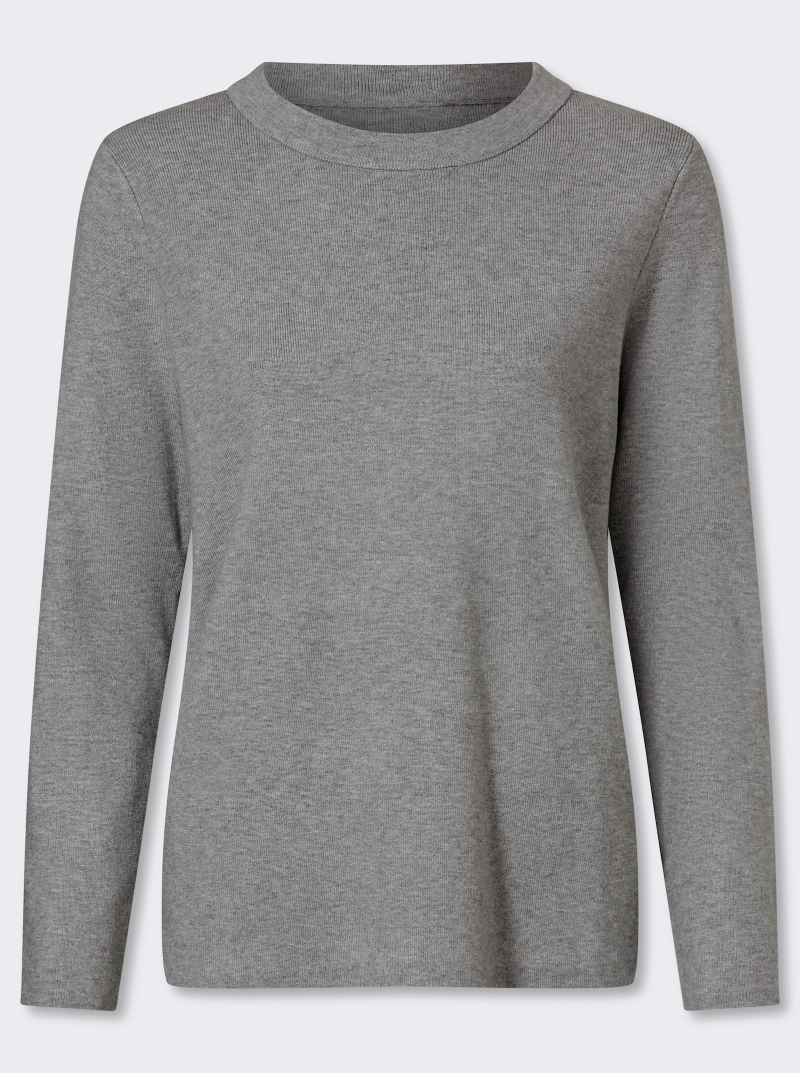 heine Pullover mit Seitenschlitzen - steingrau-meliert